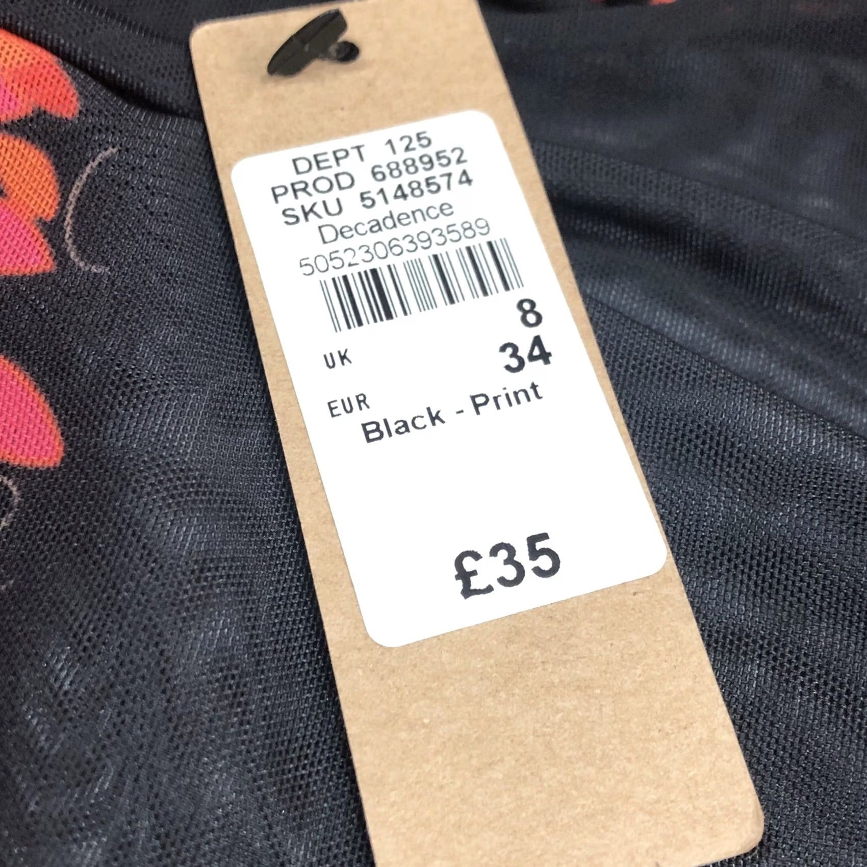River Island River Island Decadence Black Floral Print Shift Dress UK 8 Long Sleeve BNWT Women’s Knee Length 96% Polyester 4% Elastane Size M / US 6-8 / IT 42-44 - 6 Thumbnail