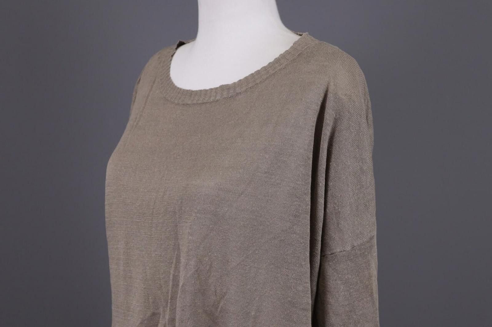 Designer Gudrun Sjoden Brown Linen Lagenlook A-Line Dress Size L Size L / US 10 / IT 46 - 8 Thumbnail