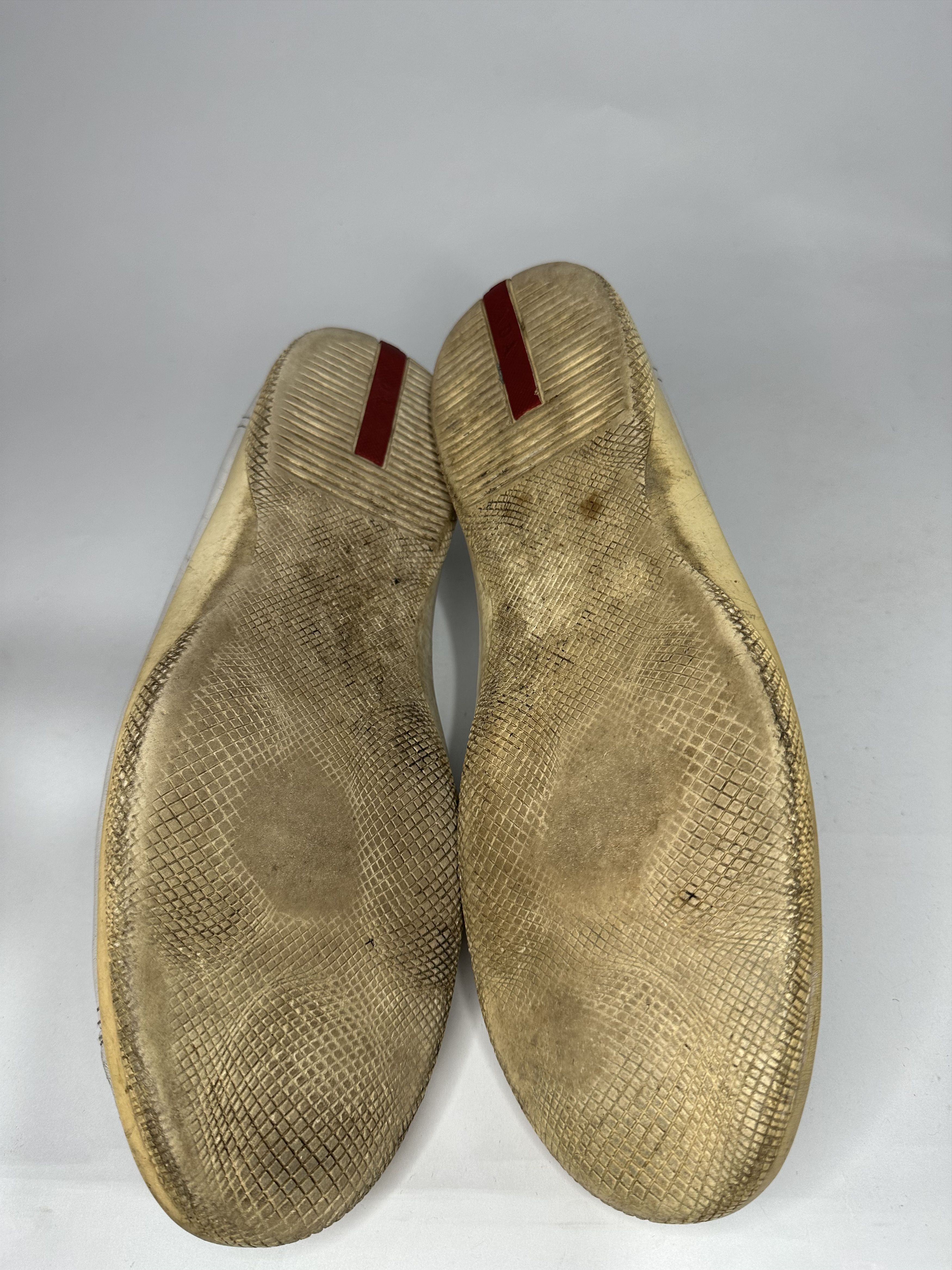 Prada Vintage Prada Distressed White Leather Sneakers SIZE 8 Uk. Size US 8 / EU 41 - 8 Thumbnail
