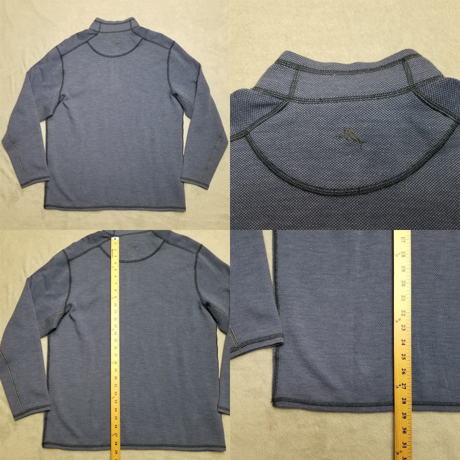 Tommy Bahama Tommy Bahama Sweater Mens L Blue Reversible Pullover 1/4 Zip Golf Casual Knit Cotton Nylon Polyester Embroidered Logo Long Sleeve Size US L / EU 52-54 / 3 - 8 Thumbnail