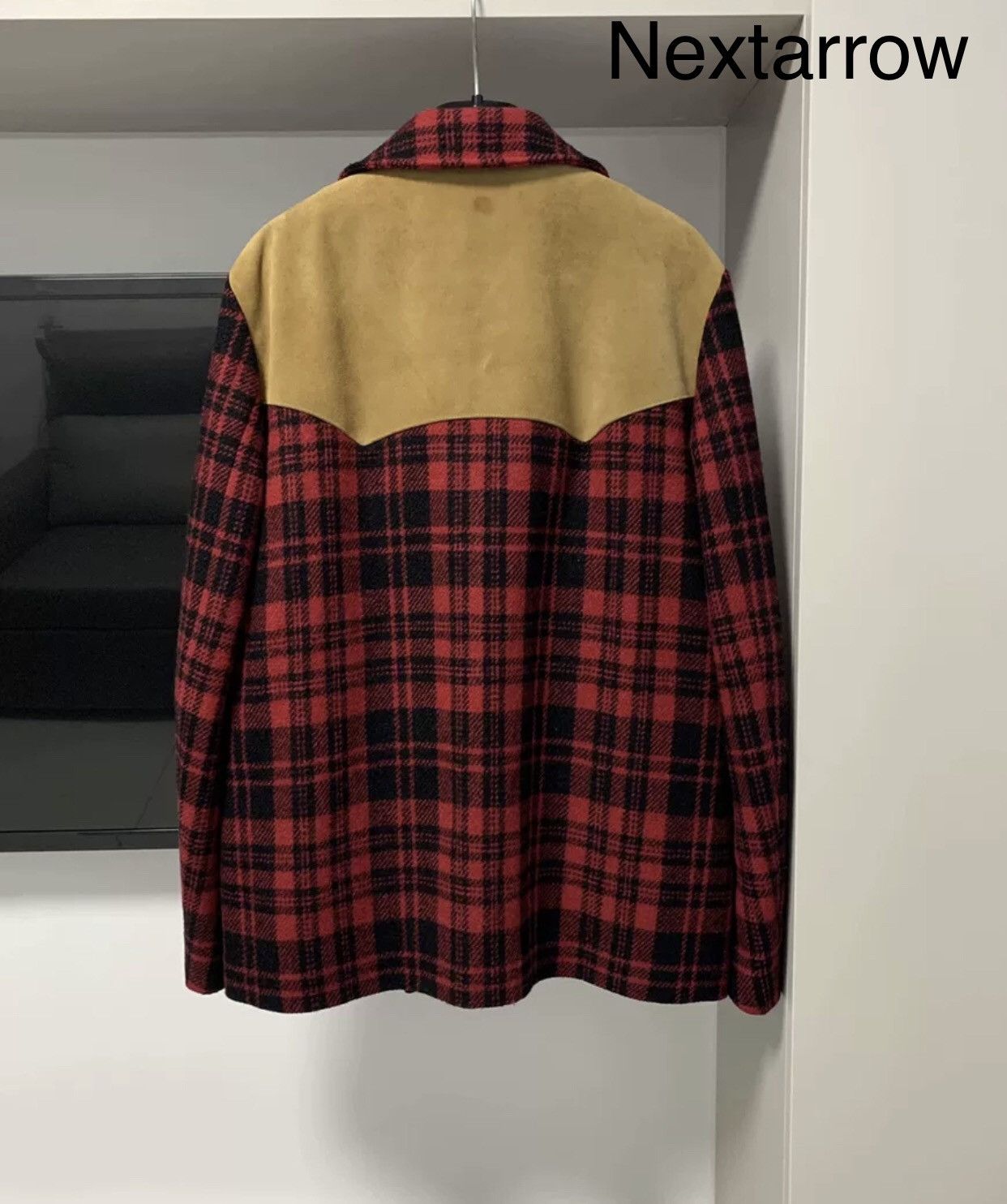 Saint Laurent Paris × Yves Saint Laurent Saint laurent Paris slp first-line red plaid suede coat Size US L / EU 52-54 / 3 - 2 Thumbnail