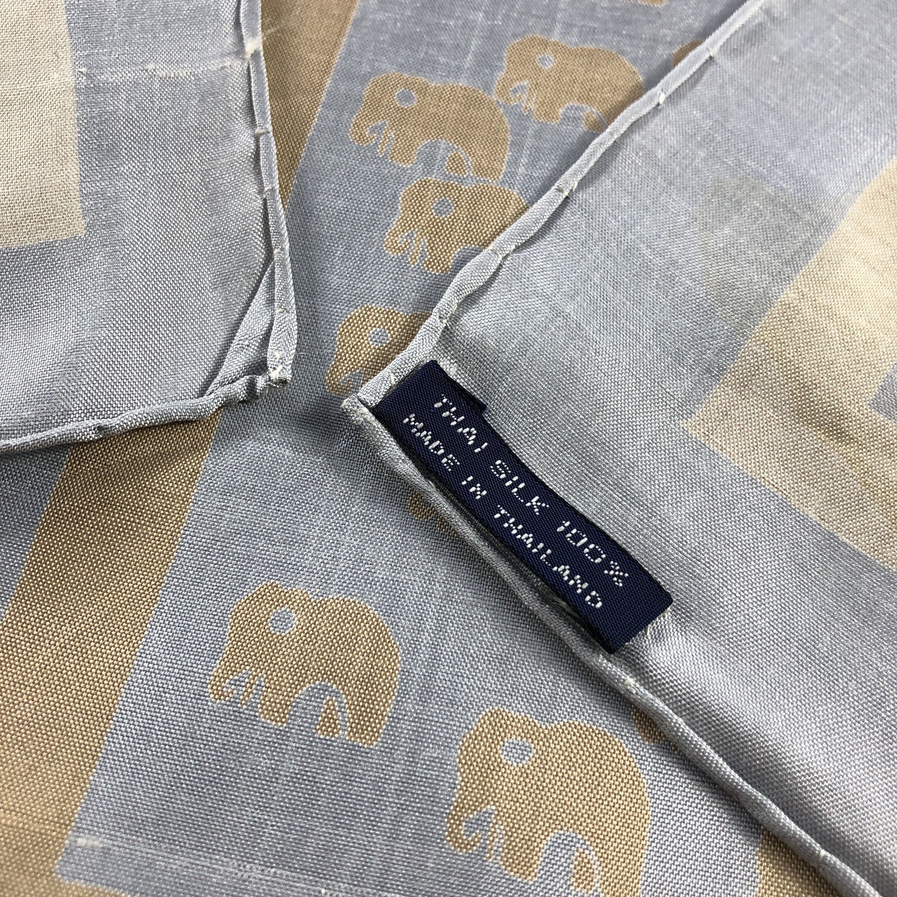 Vintage Vintage Elephants Hand Rolled Silk Scarf M1330 Size ONE SIZE - 5 Thumbnail