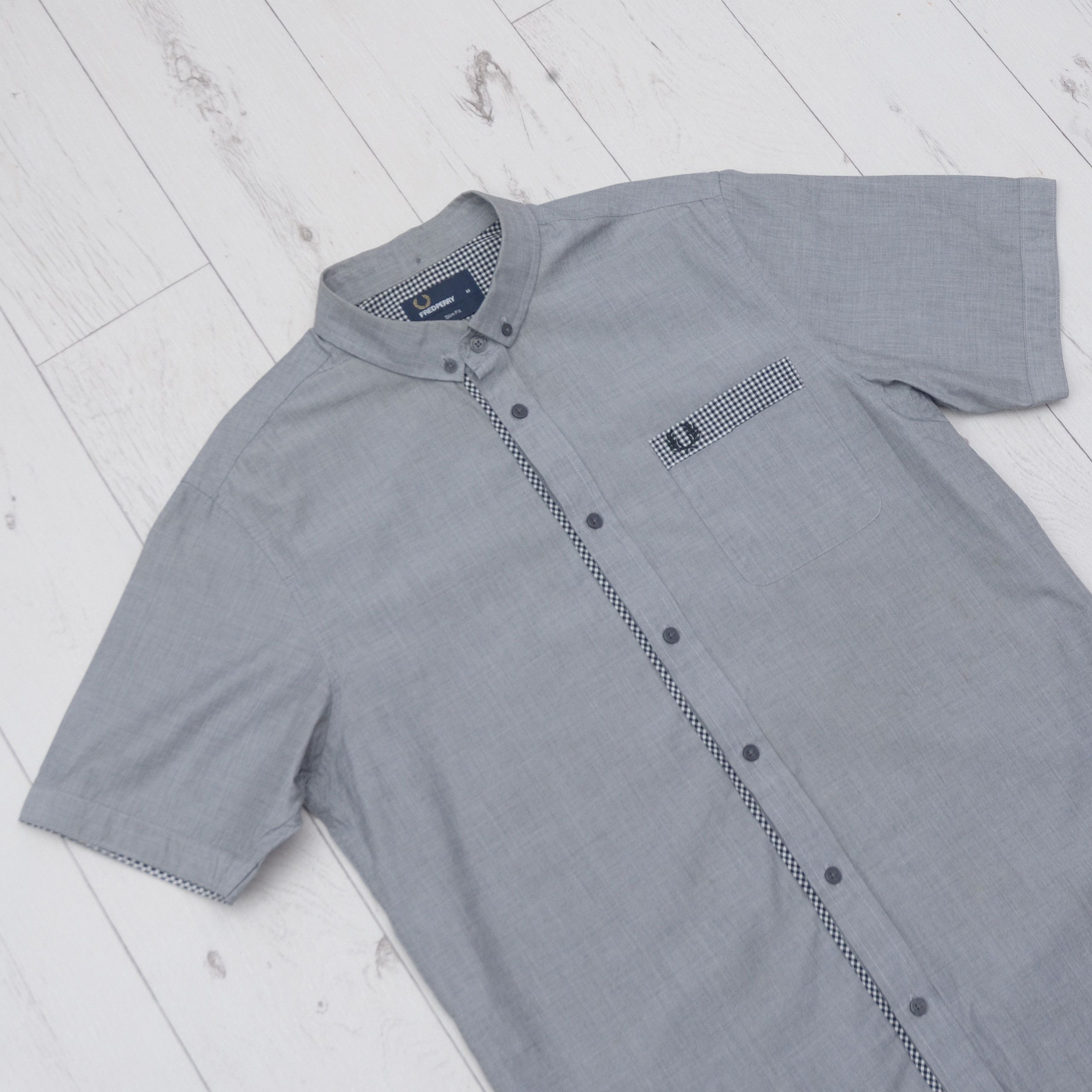 Fred Perry Fred Perry Shirt Medium Gray Check Short Sleeve Casual Size US M / EU 48-50 / 2 - 2 Thumbnail