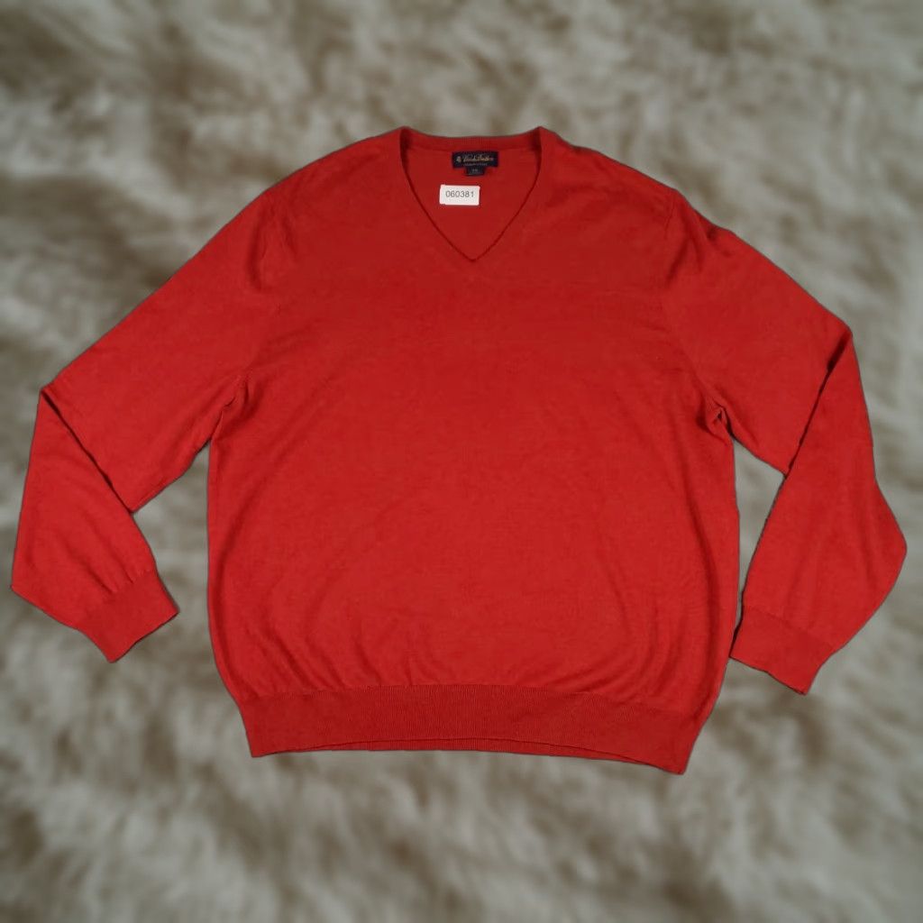 Brooks Brothers VINTAGE Brooks Brothers Sweater Mens Size 2XL Red Knit V-Neck Pullover Shirt Casual Winter Size US XXL / EU 58 / 5 - 1 Thumbnail