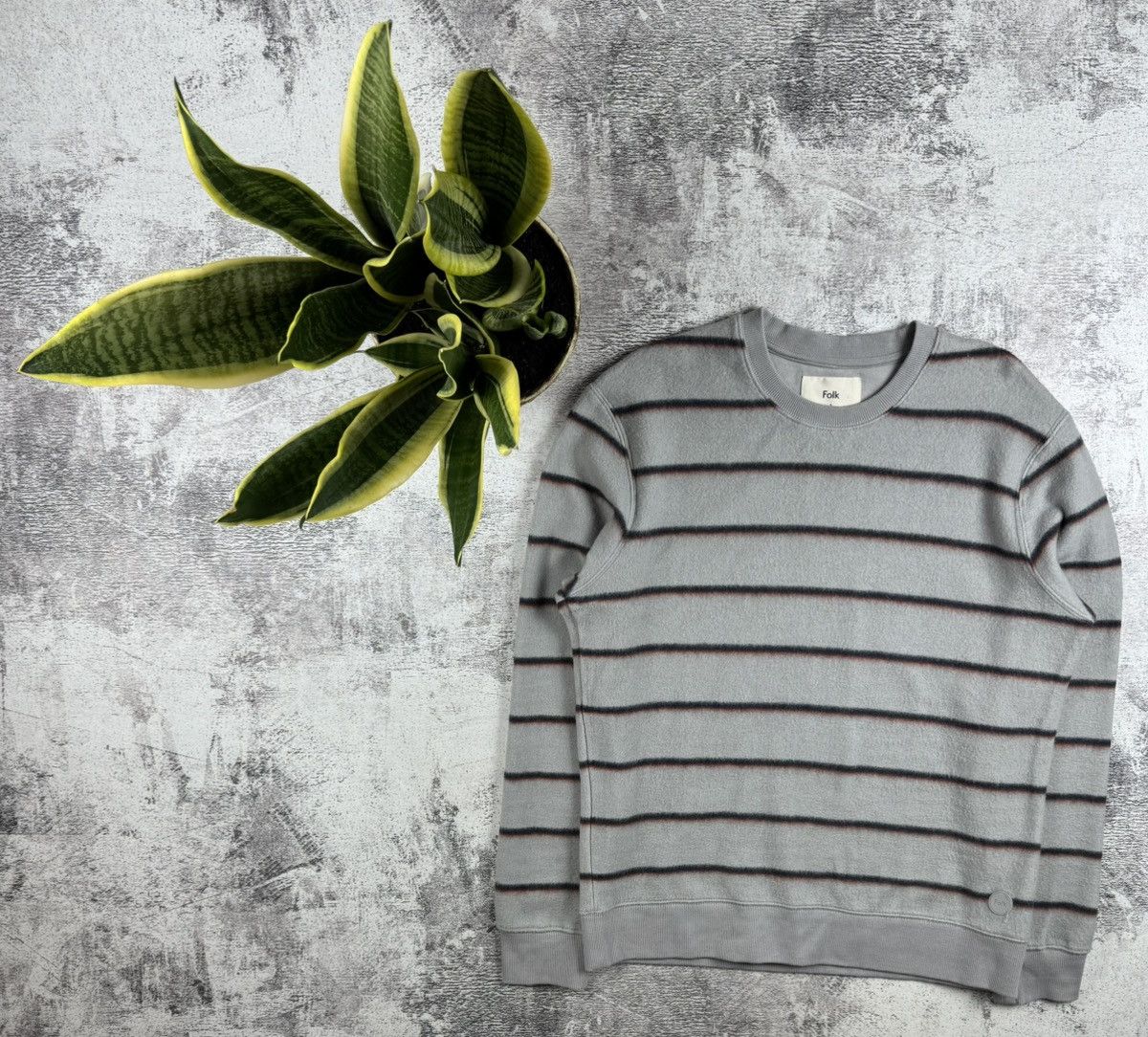 Folk Folk Striped Cotton Gray Size 3 Fleece Jumper Men’s Sweatshirt Pullover Hoodie Size US L / EU 52-54 / 3 - 1 Thumbnail
