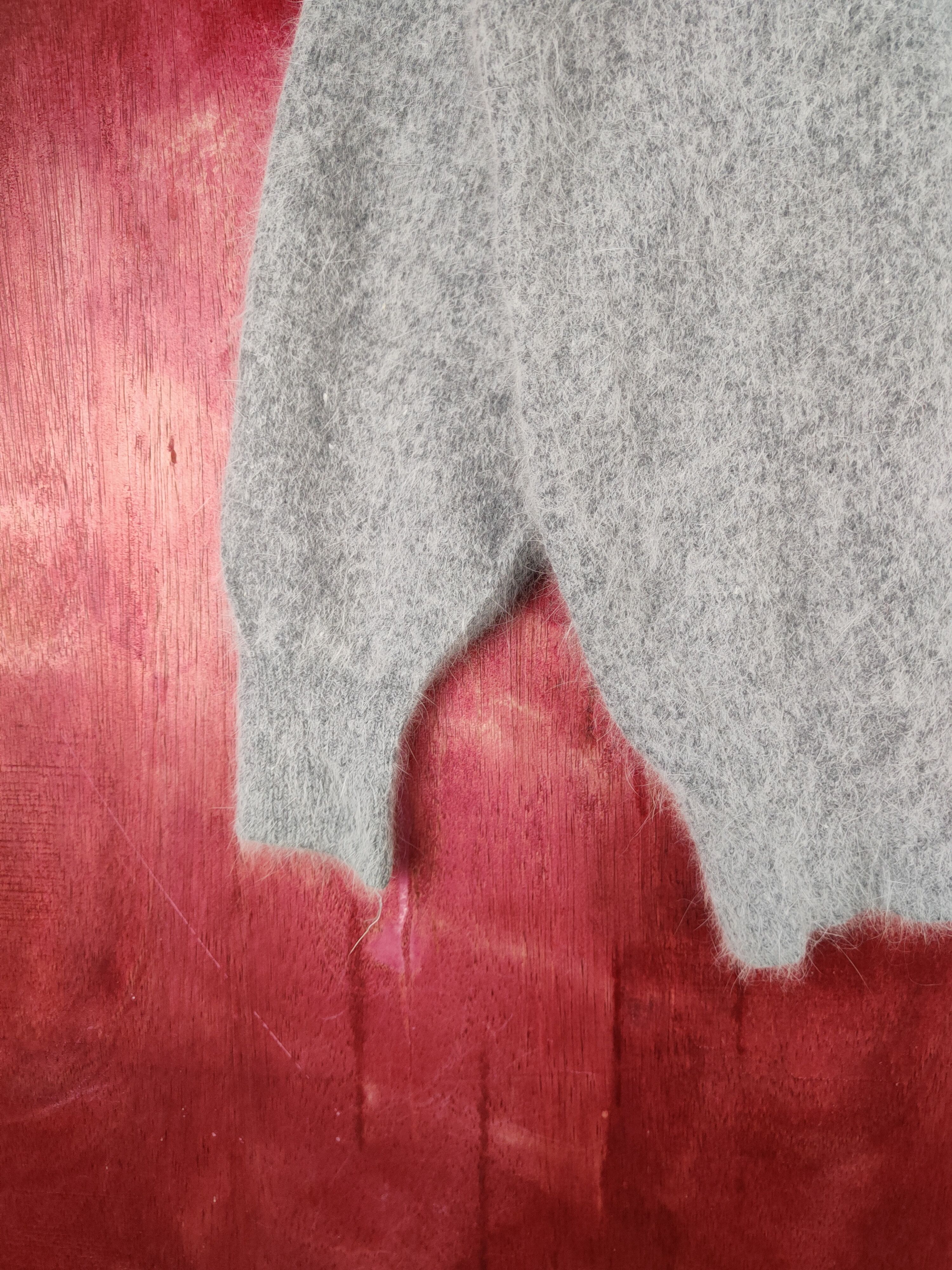 Homespun Knitwear × Japanese Brand × Vintage Sado Im Gray Shag Shaggy Fur Mohair Knitwear #S2104 Size S / US 4 / IT 40 - 4 Thumbnail