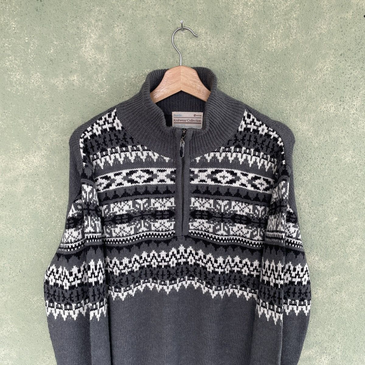 Homespun Knitwear × Japanese Brand Vintage Japanese HalfZip Knitwear Sweater Jumper Size US L / EU 52-54 / 3 - 4 Thumbnail