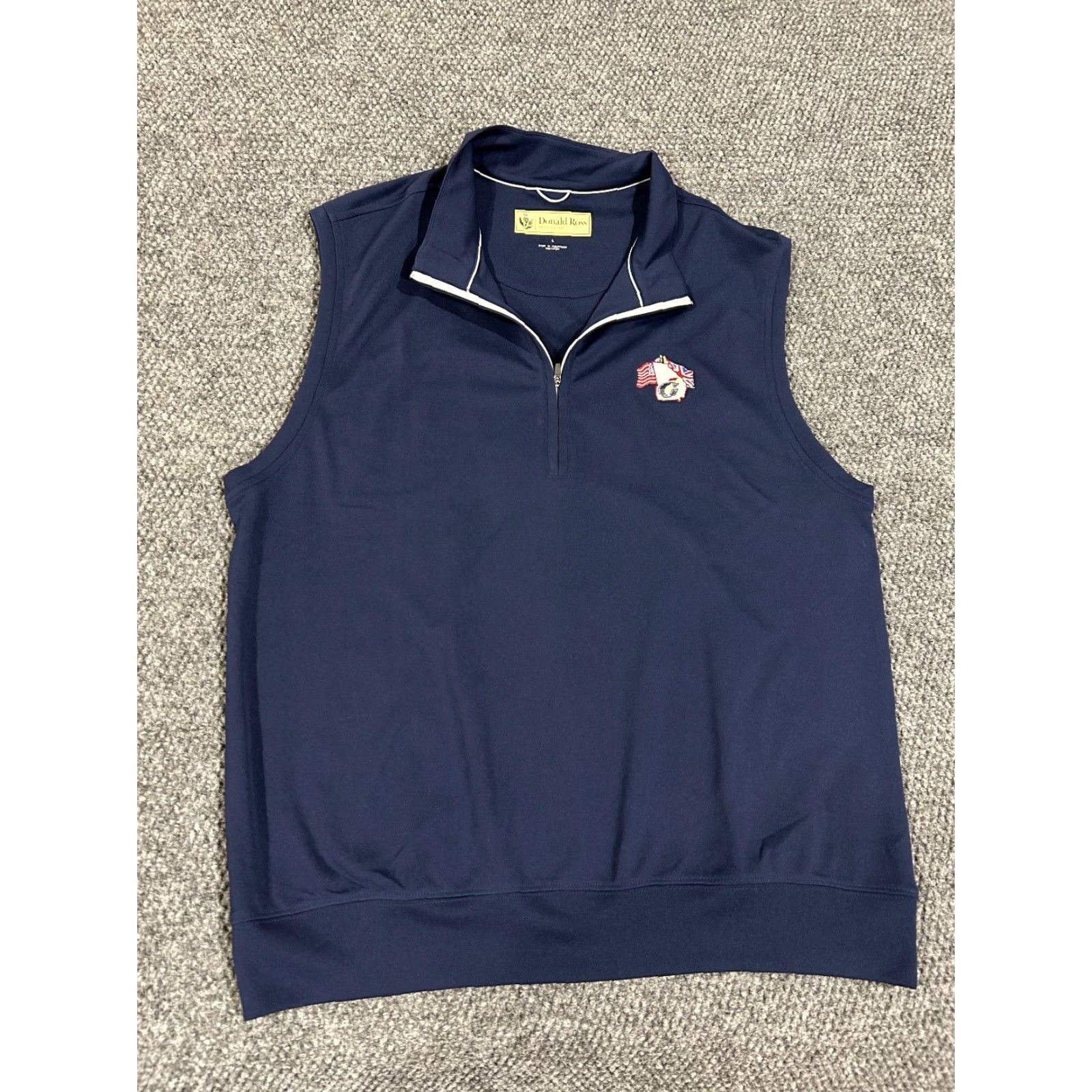 Vintage Donald Ross Quarter Zip Pullover Mens L Blue Performance Golf Sweatshirt Zip Mock Neck Logo 1/4 Zip Sports Gear Men's Size US L / EU 52-54 / 3 - 2 Thumbnail