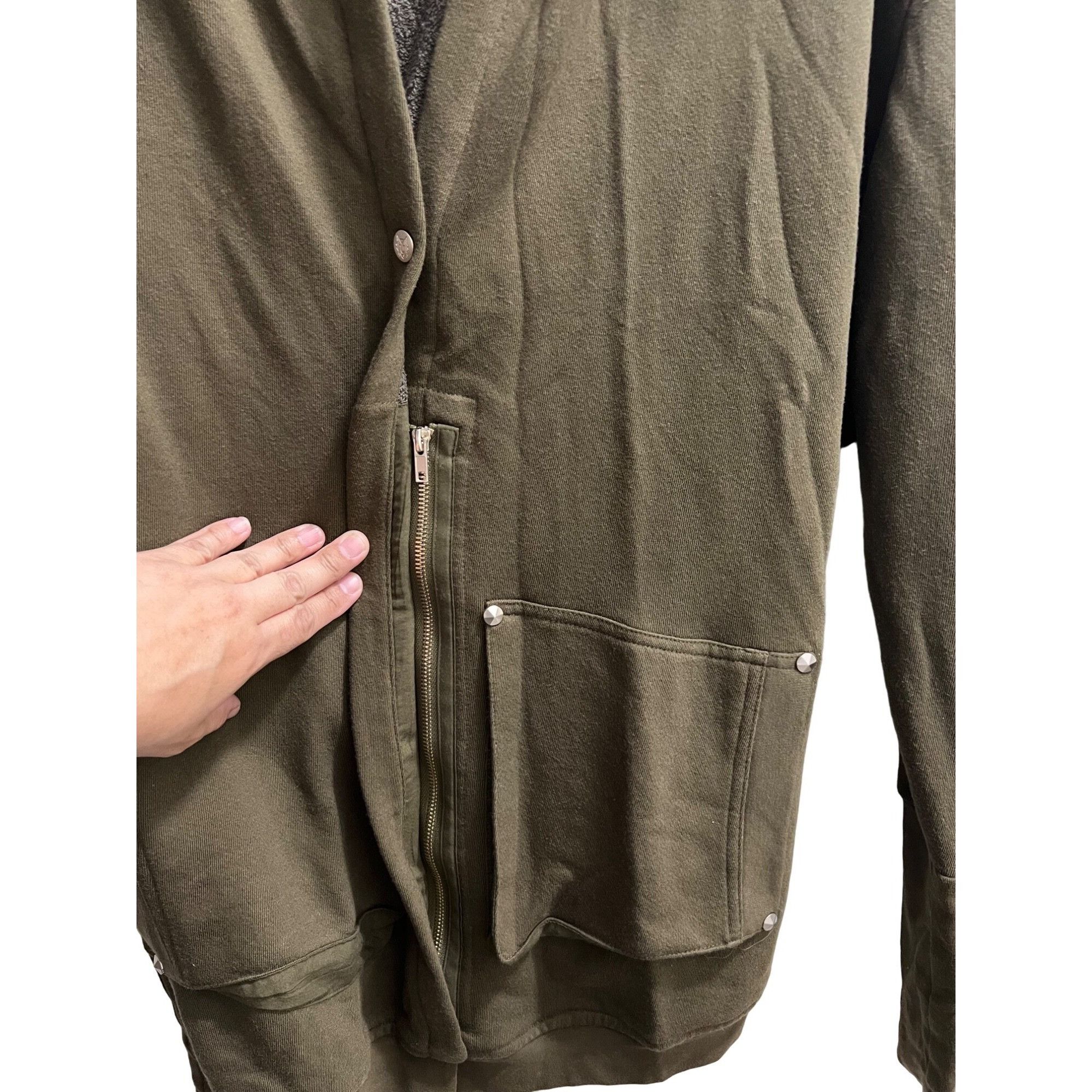 Other Marste Olive Green Hooded Button Down Hi Low Sweater Duster Size L / US 10 / IT 46 - 5 Thumbnail