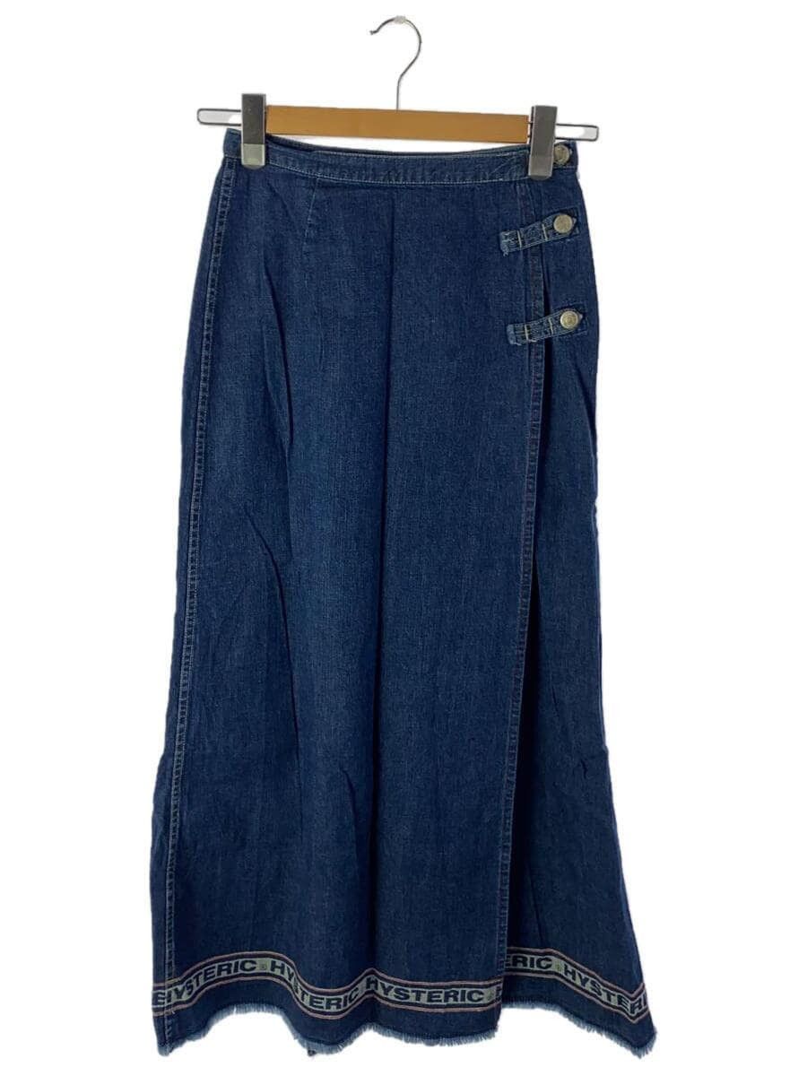 image of Hysteric Glamour Logo Denim Maxi Skirt in Blue, Women's (Size 26)