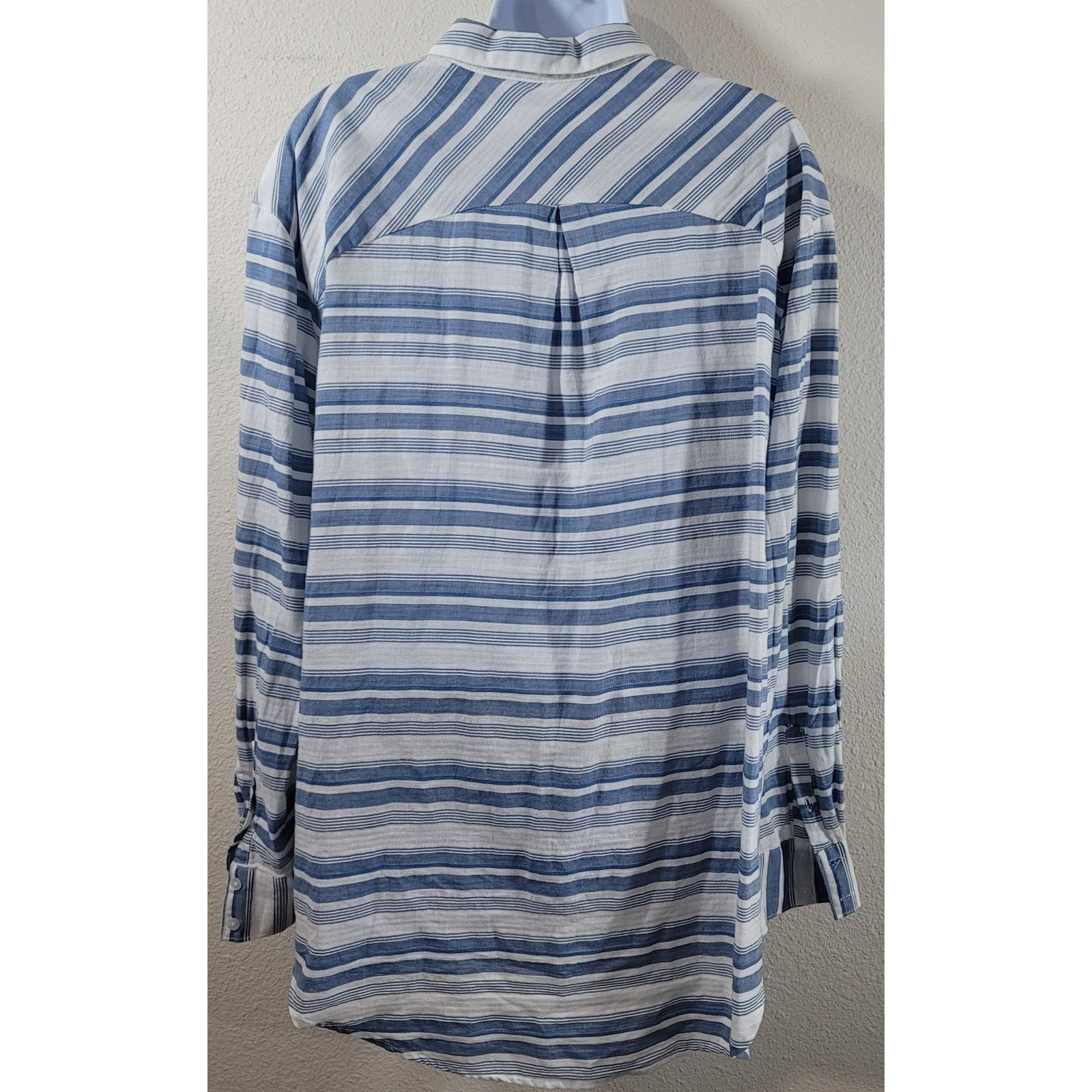 Other A New Day Blue White Striped Button Up Collard Top XXL Size XXL / US 16-18 / IT 52-54 - 2 Thumbnail