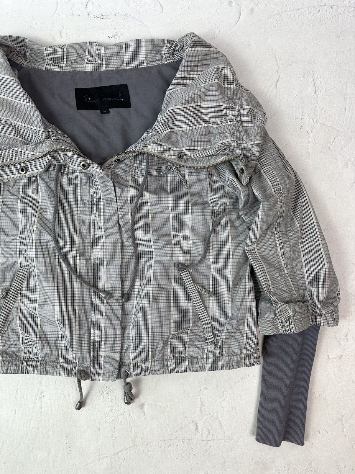 Vintage Vintage Check High Neck Women’s Zip Relaxed Jacket Size XL / US 12-14 / IT 48-50 - 4 Thumbnail