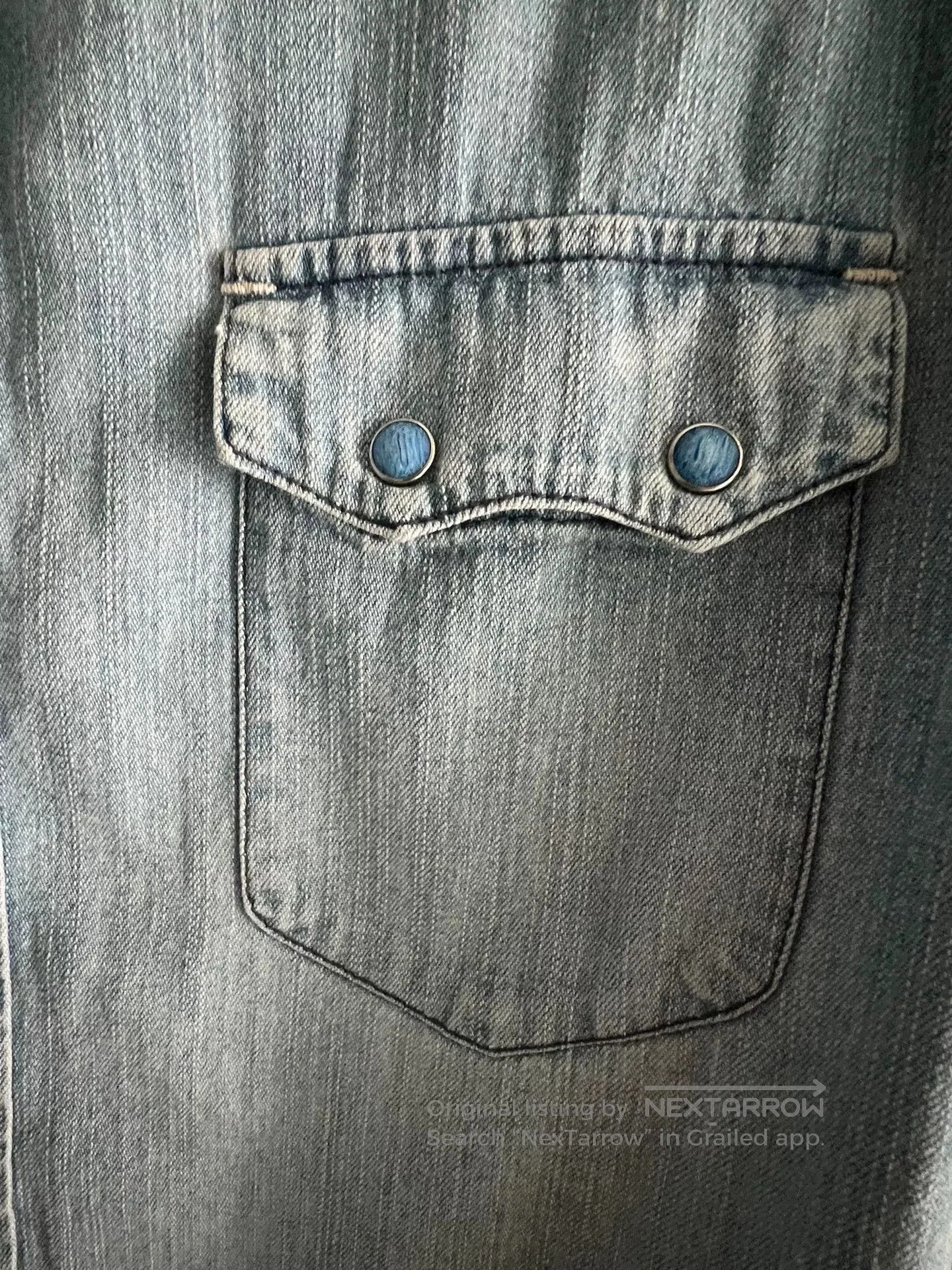 Porter Classic Porter Classic Washed Distressed Denim Shirt. Size US M / EU 48-50 / 2 - 7 Thumbnail