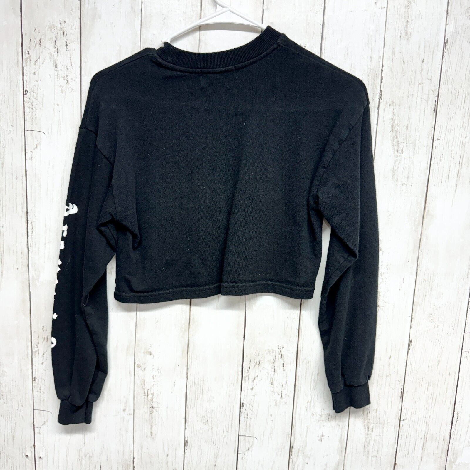 Zara Berkshka Top Size XS Cropped Long Sleeve "Sister group Chat" Size XS / US 0-2 / IT 36-38 - 3 Thumbnail