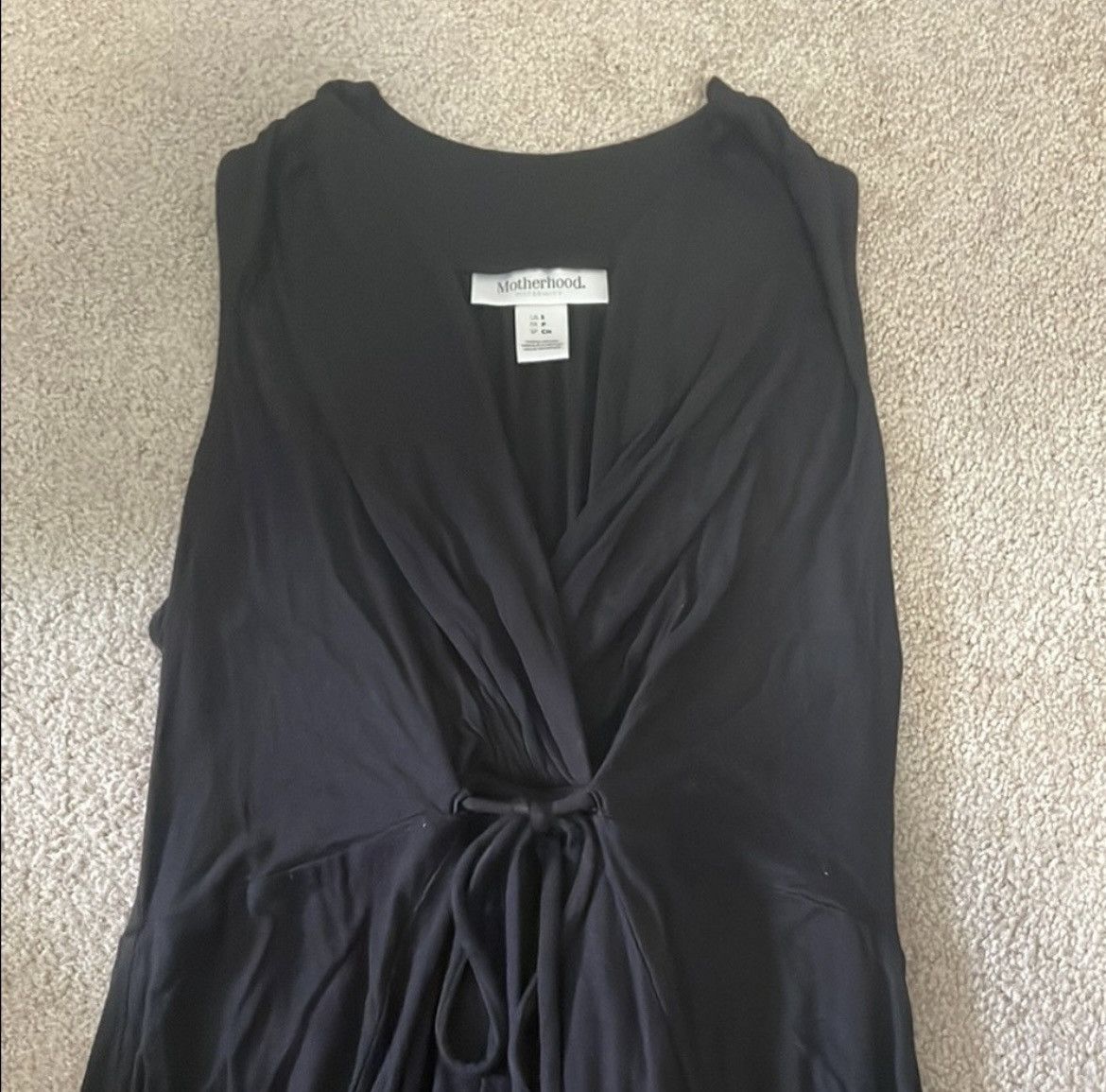 Other Motherhood Maternity Black Sleeveless V-Neck Maxi Dress Size S / US 4 / IT 40 - 4 Thumbnail