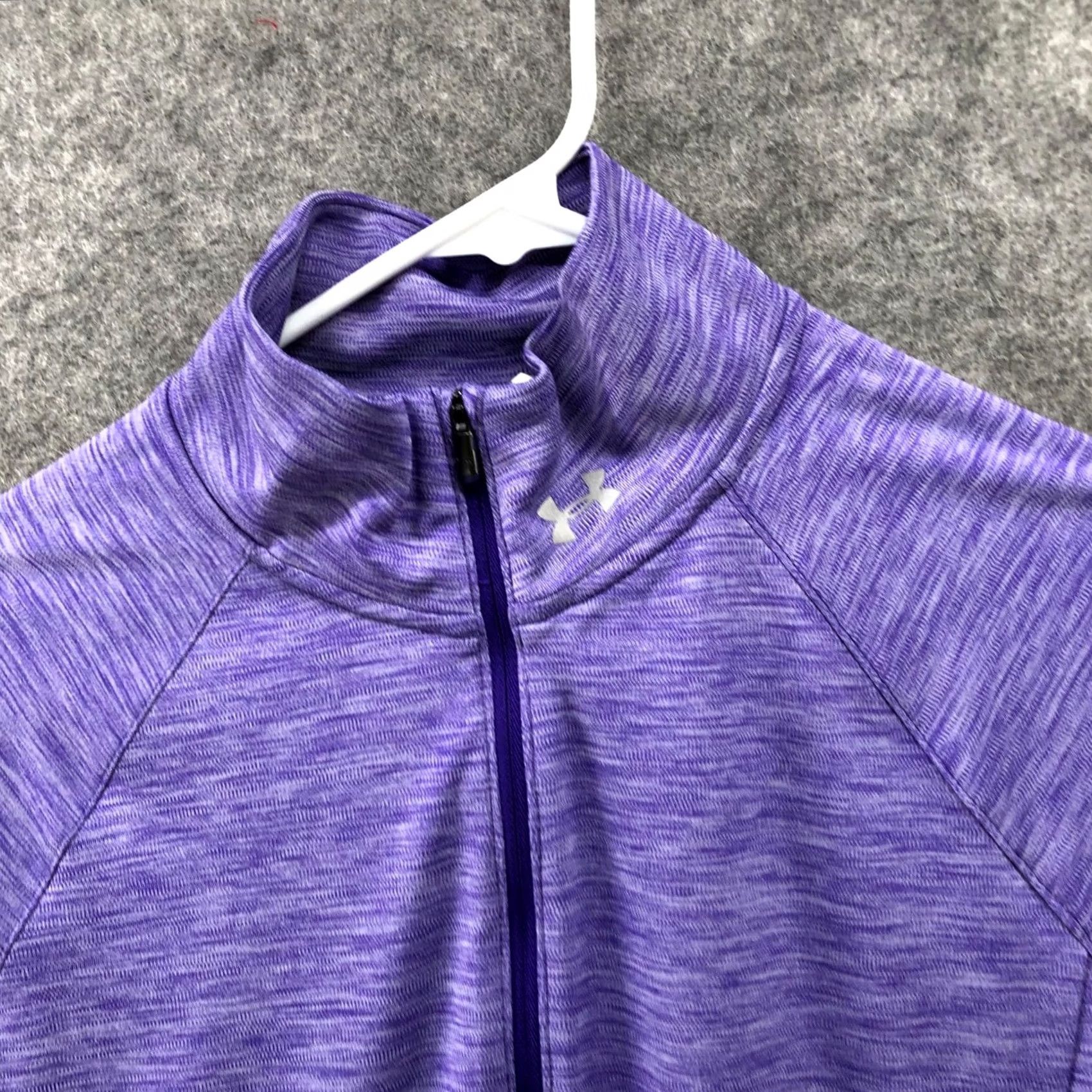 Under Armour VINTAGE Under Armour HeatGear Long Sleeve Active Shirt Womens M Purple Fitted 1/2 Zip Size M / US 6-8 / IT 42-44 - 3 Thumbnail