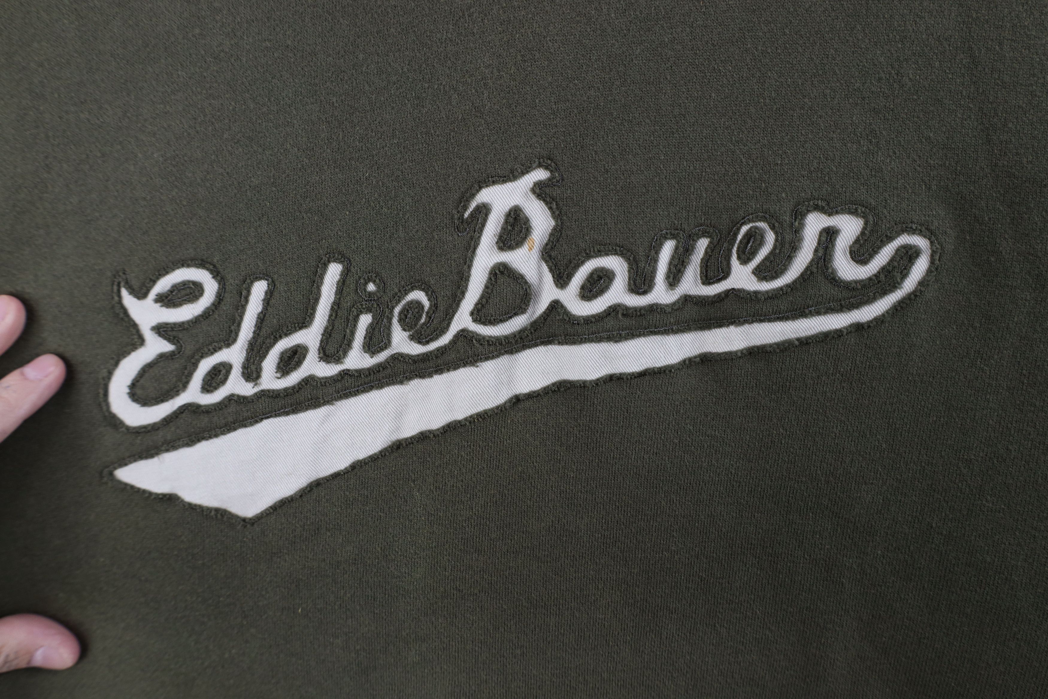 Eddie Bauer Vintage Eddie Bauer Script Heavyweight Hoodie Green Size US L / EU 52-54 / 3 - 8 Thumbnail
