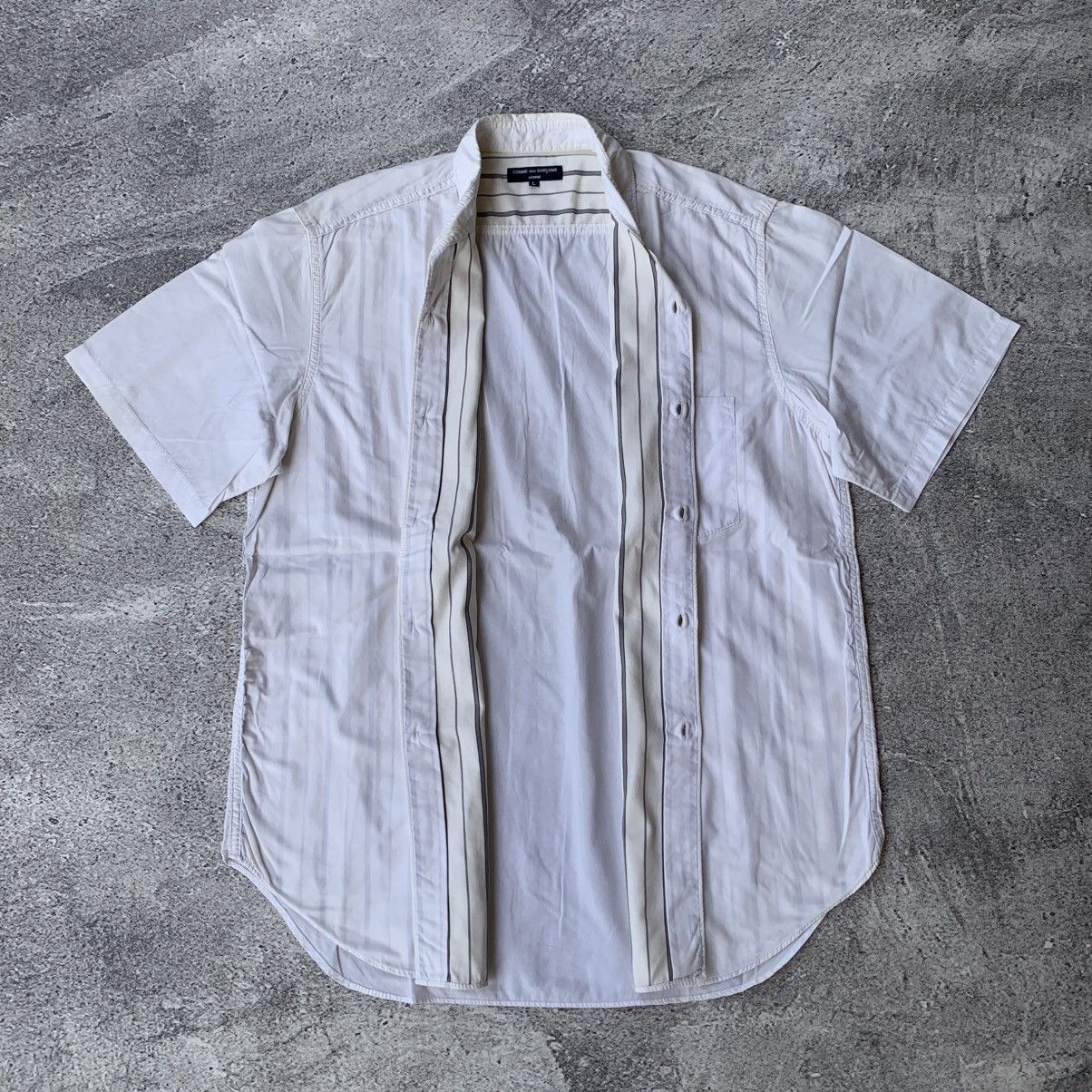 Comme des Garcons Homme Vintage Comme des Garcons Homme White Stripe Shirts Size US L / EU 52-54 / 3 - 2 Thumbnail