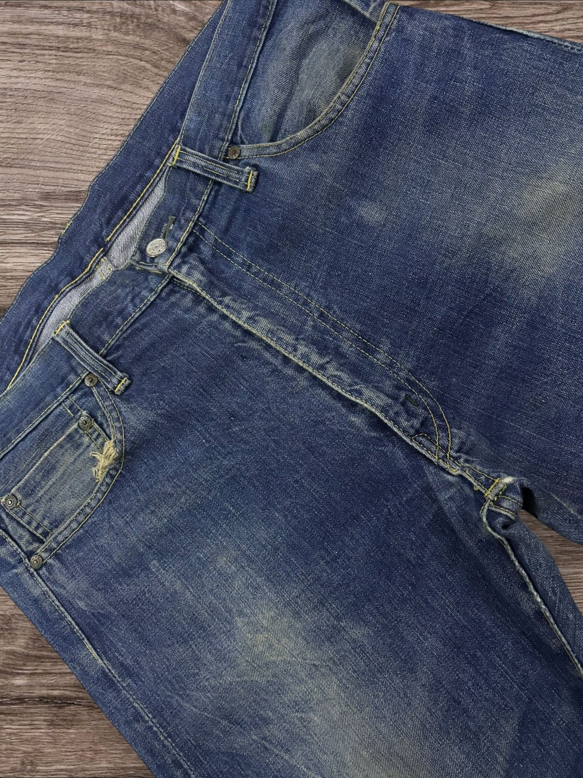 Vintage 90s Bigstone USA Selvedge Yellow Stitch Faded Jeans Size US 36 / EU 52 - 6 Thumbnail