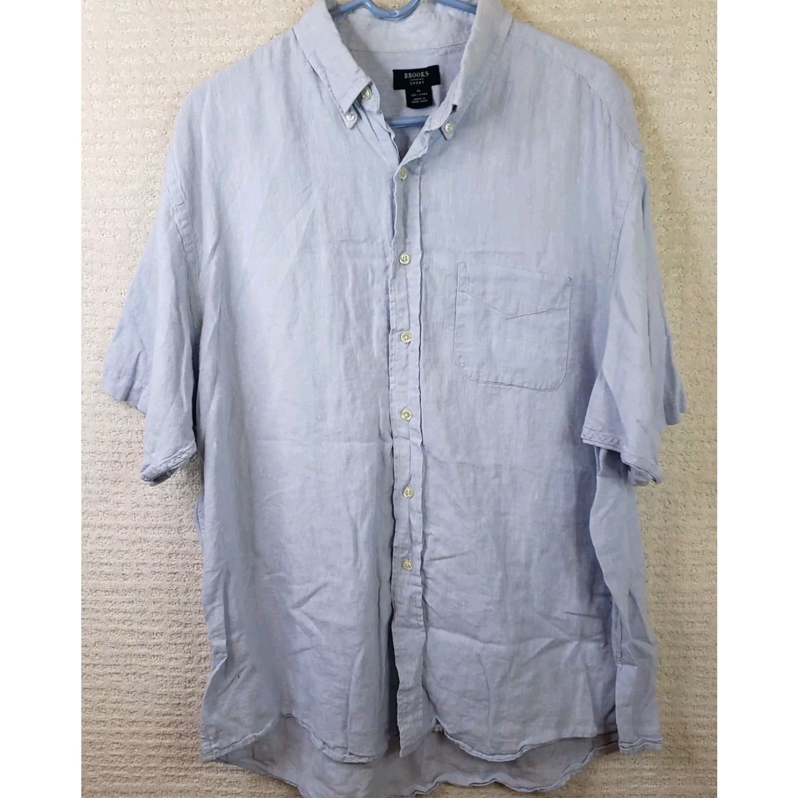 Brooks Brothers Brooks Brothers Sport 100% Linen Shirt Men's XL Blue Short S Button Collared Brown? Size US XL / EU 56 / 4 - 2 Thumbnail