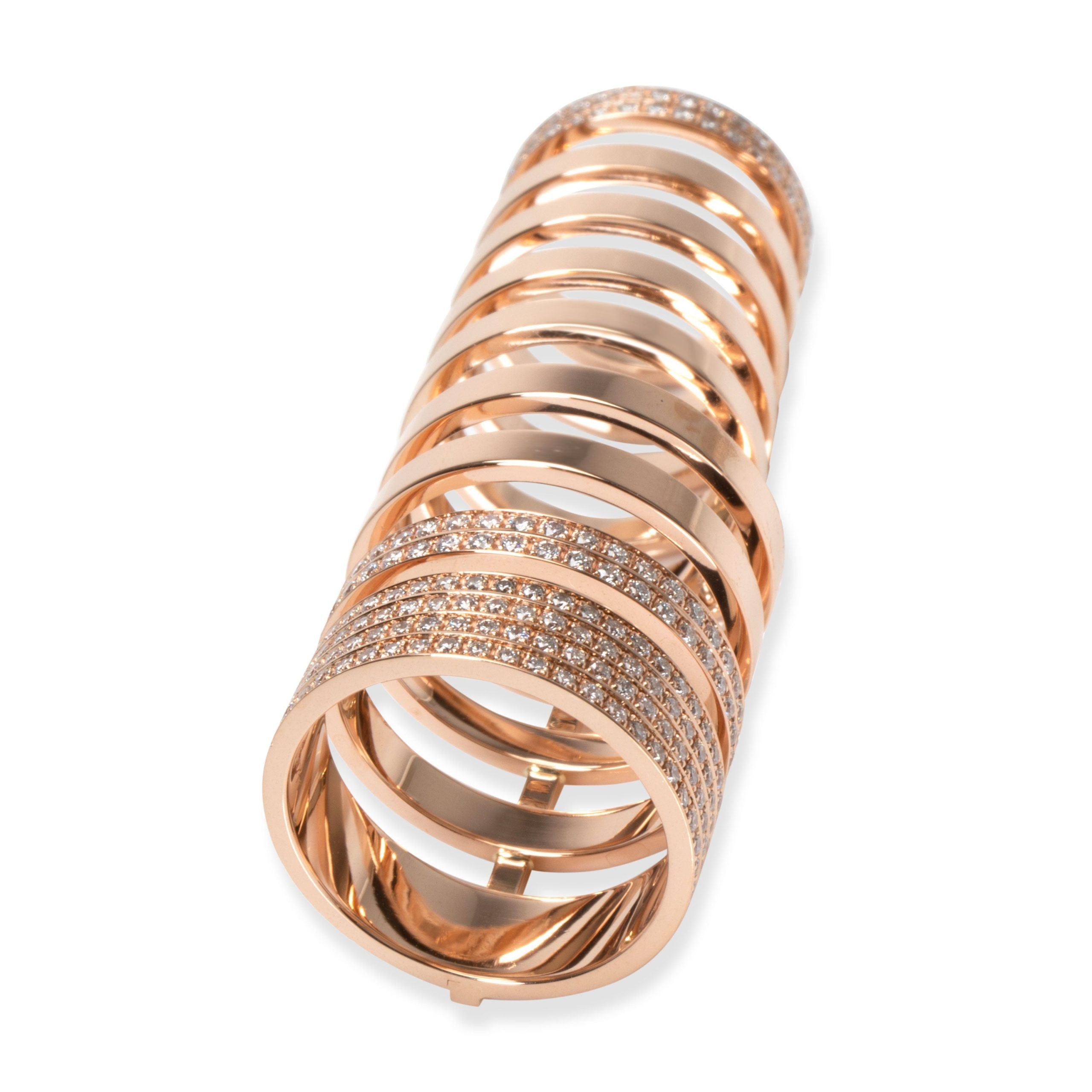 image of Repossi Berbere Diamond Ring In 18K Rose Gold 1.6 Ctw, Women's