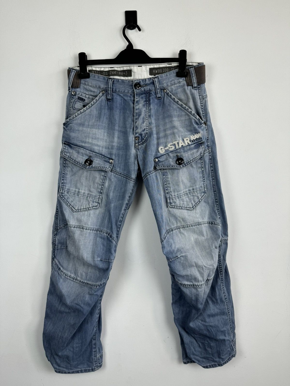 G-Star Vintage Rare G-Star Raw Faded Cargo Denim Jeans Y2K Style Size US 32 / EU 48 - 1 Thumbnail