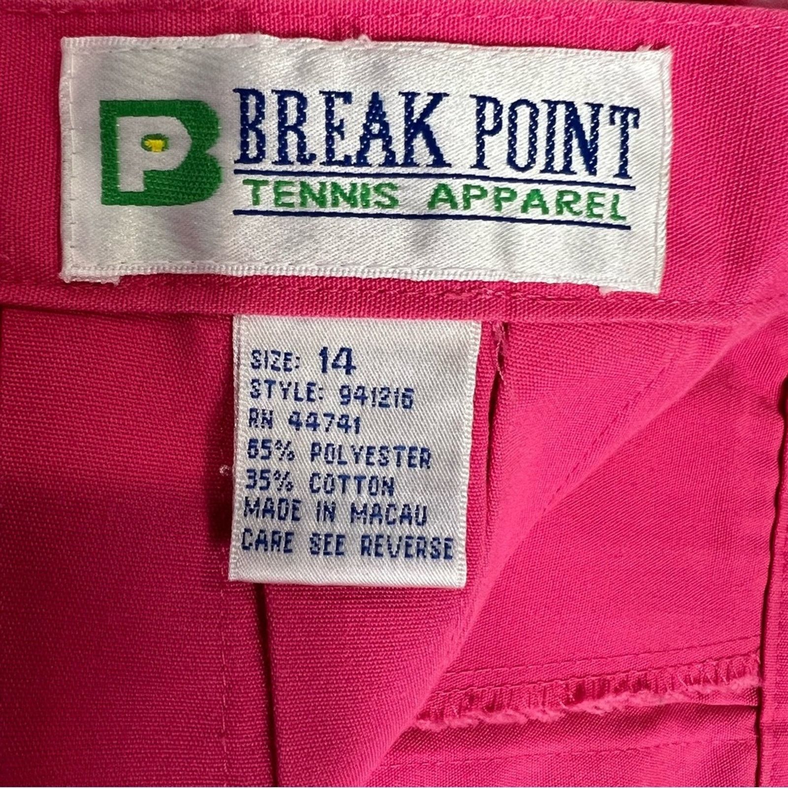 Other Breaking Point Women’s M/L 90s tennis skirt Hot Pink Pleated Size 28" / US 6 / IT 42 - 2 Thumbnail