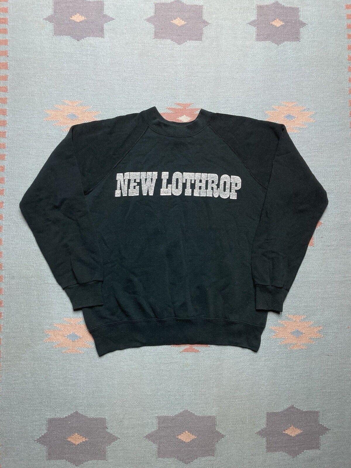 Vintage VTG 80s crewneck sweatshirt New Lothrop Michigan black L Size US L / EU 52-54 / 3 - 1 Thumbnail