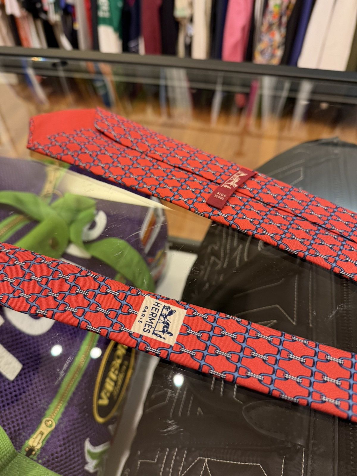 Hermes Hermes Chain Link Tie - Red Size ONE SIZE - 5 Thumbnail