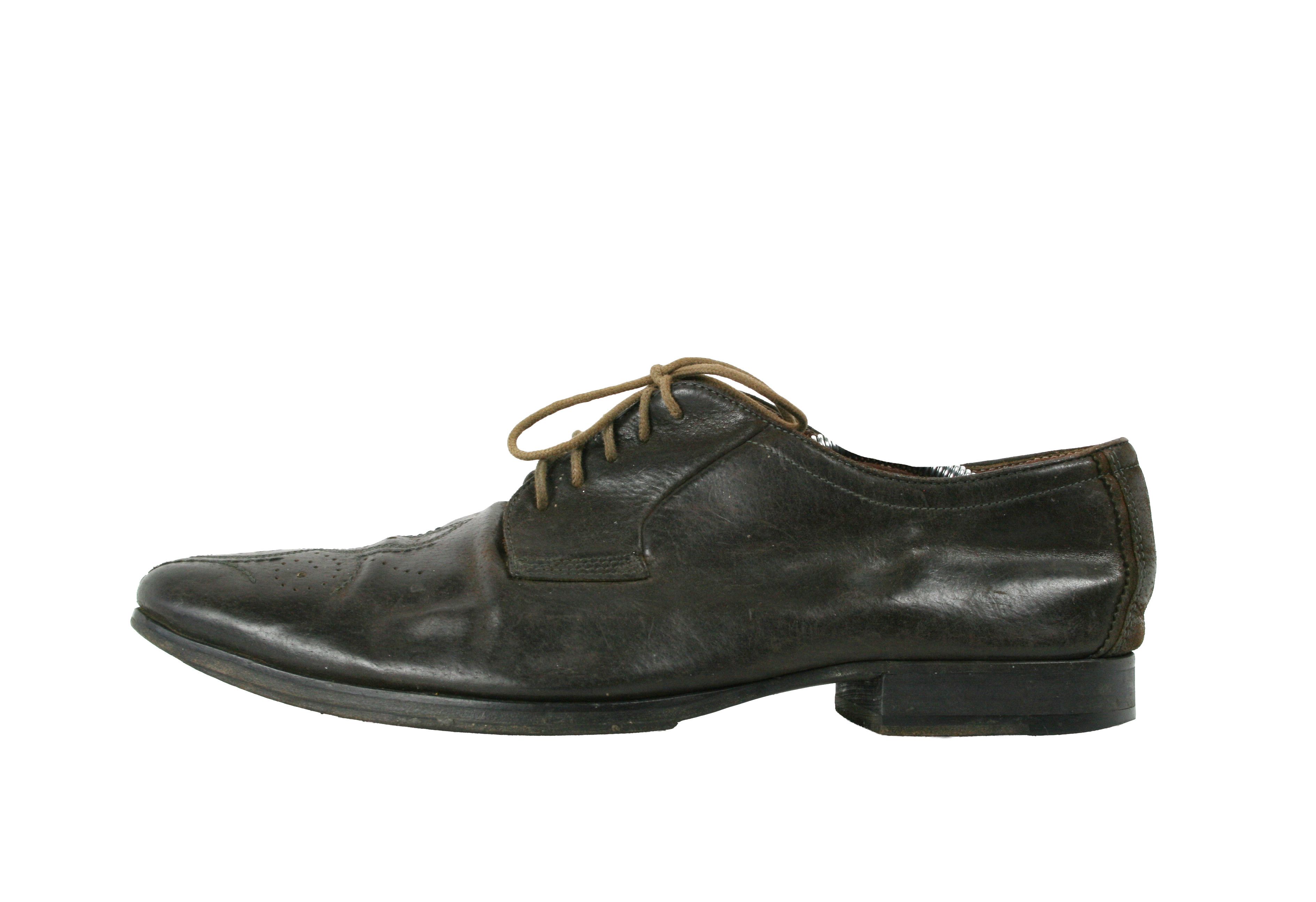 Hugo Boss 00S Avant Garde Perforated Leather Derby Vintage Size US 12 / EU 45 - 2 Thumbnail