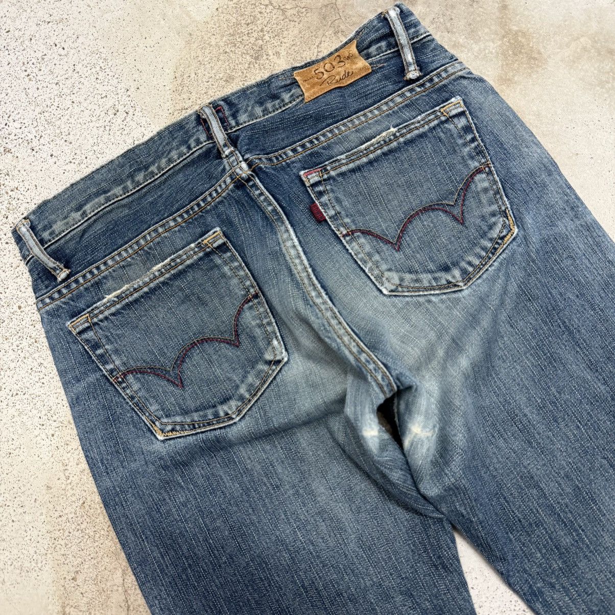 Edwin Miss Edwin 503 Rude Distressed Japanese Denim Pants Size 28" / US 6 / IT 42 - 12 Thumbnail