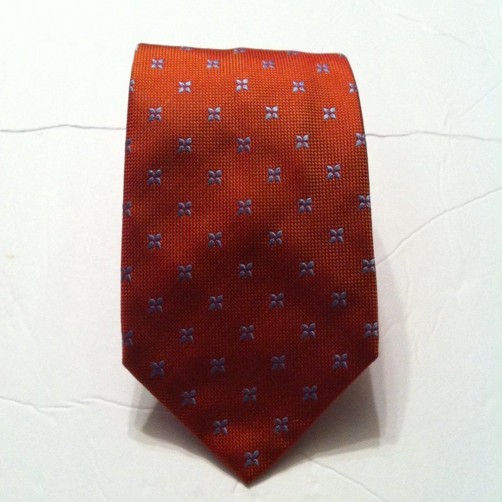Thomas Pink THOMAS PINK MENS NEW BLOOD ORANGE SILK TIE 3 3/4" X 58 1/2" Size ONE SIZE - 4 Thumbnail
