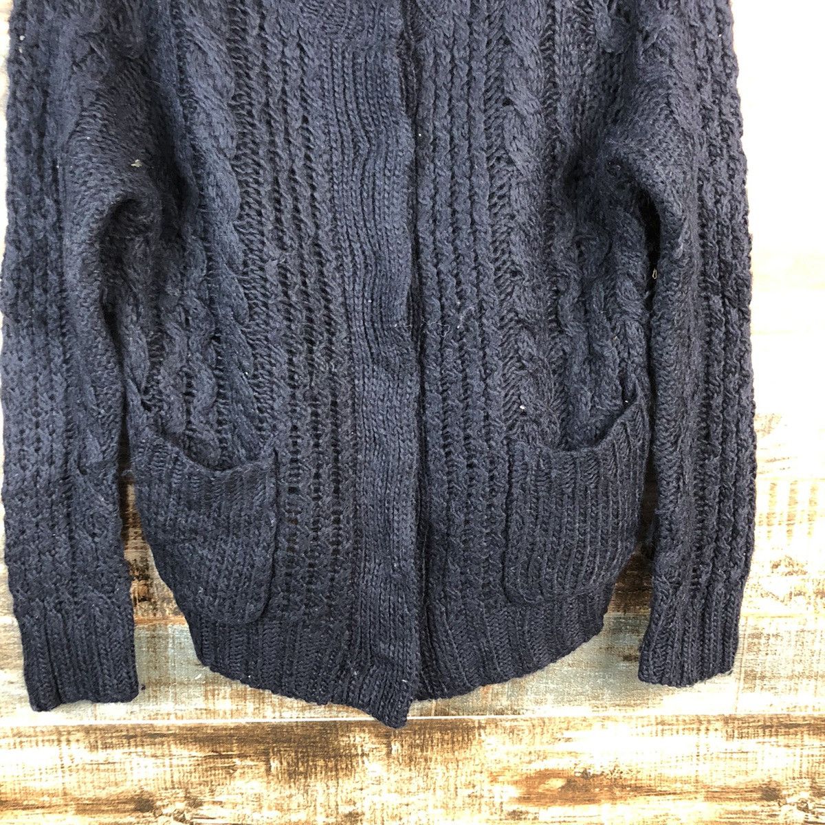 Japanese Brand Earth & Music Econogly Dark Blue Cardigan Knitwear #A2469 Size M / US 6-8 / IT 42-44 - 6 Thumbnail