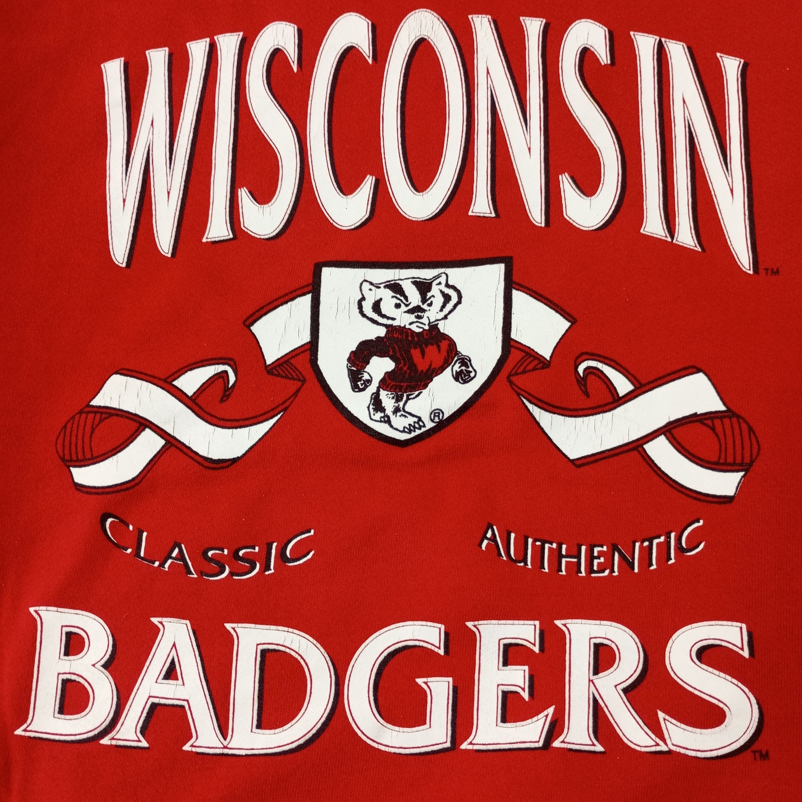 Vintage Wisconsin Badgers Football University Sweatshirt c243n18 Size US L / EU 52-54 / 3 - 2 Thumbnail