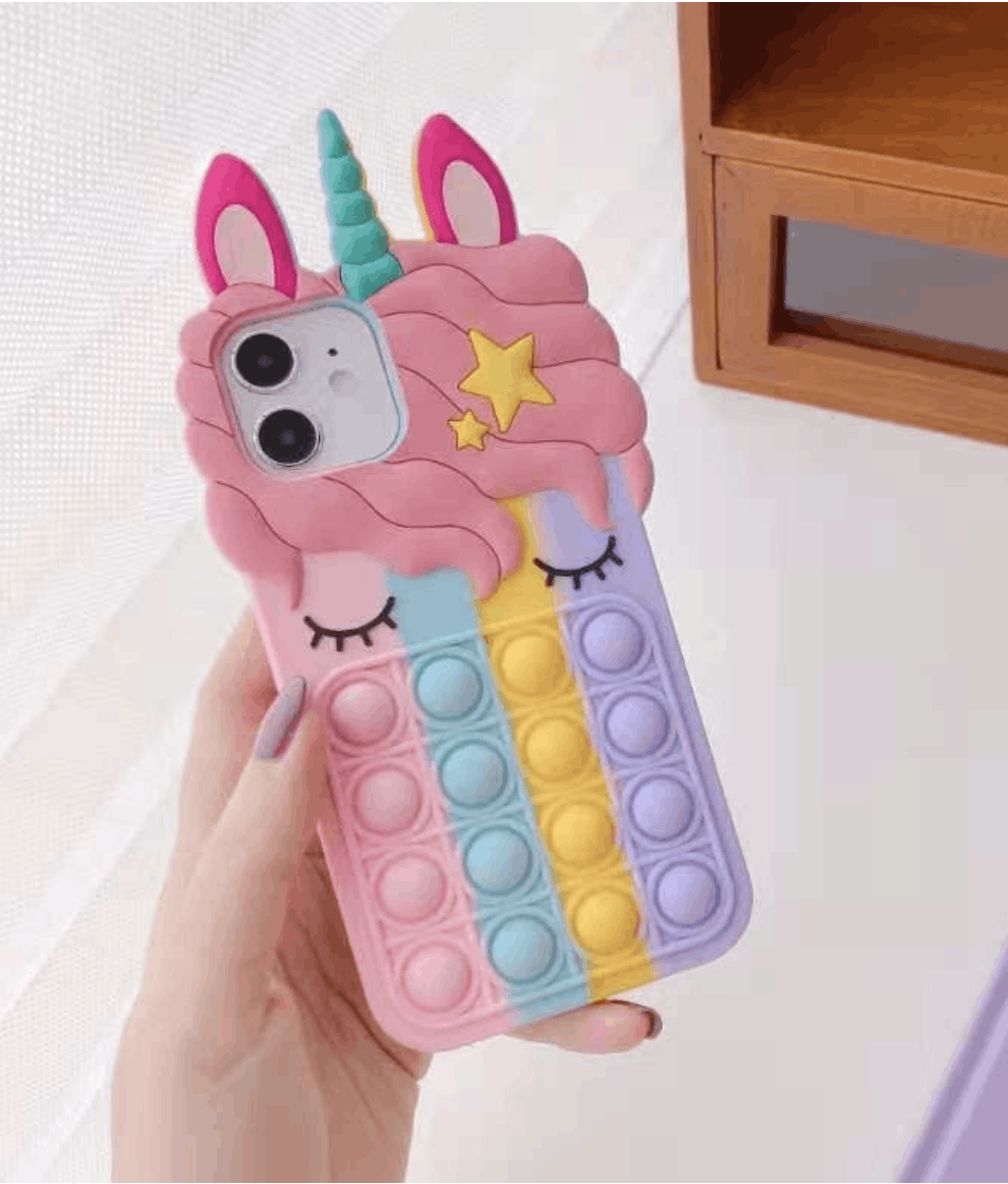 Designer Unicorn Phone Case for iPhone 12 Pop Bubble Soft Silicone Size ONE SIZE - 1 Thumbnail