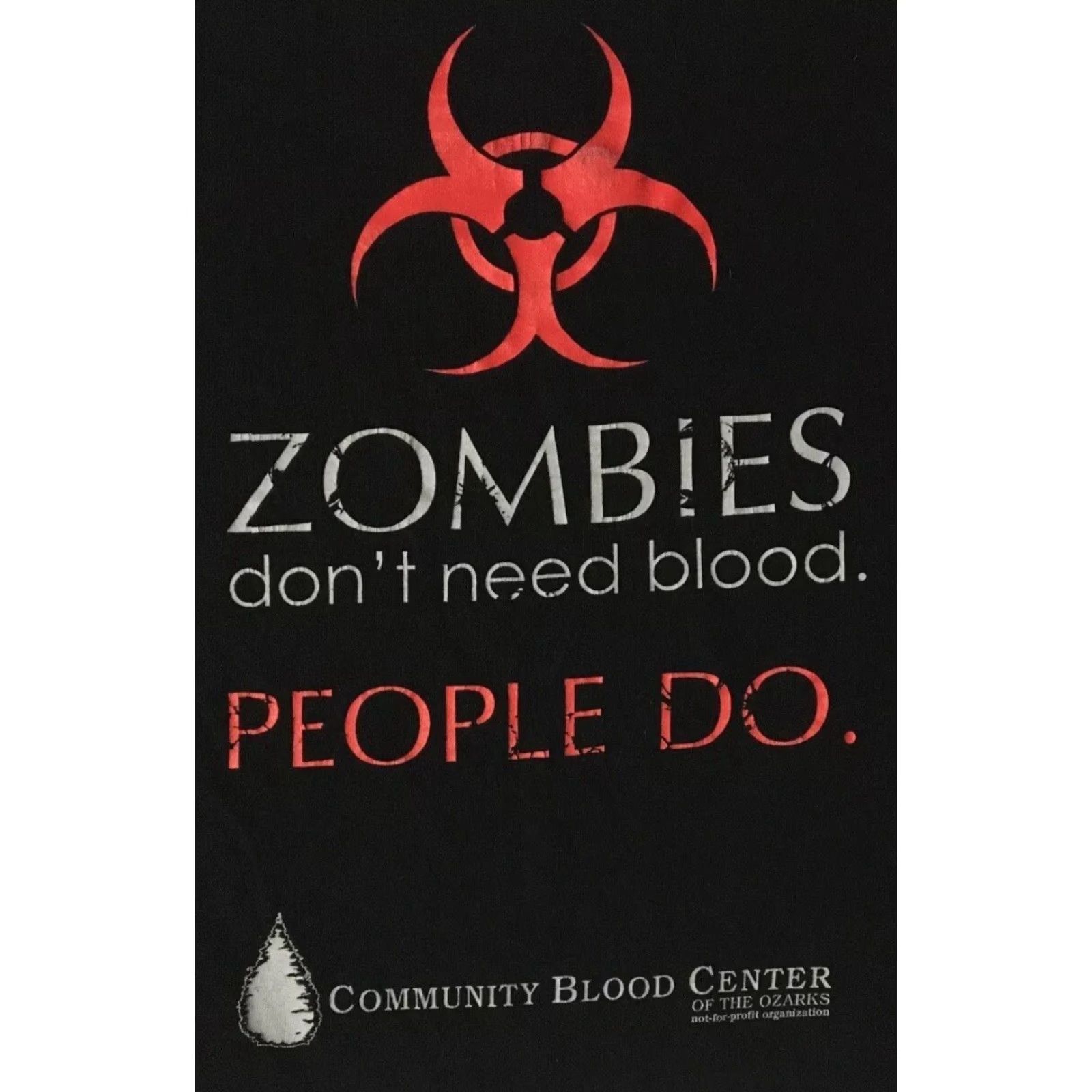 Vintage Vtg Zombies Dont Need Blood Donor Faded Shirt M Funny Joke Nurse Grunge 90s Y2K Size US M / EU 48-50 / 2 - 3 Thumbnail