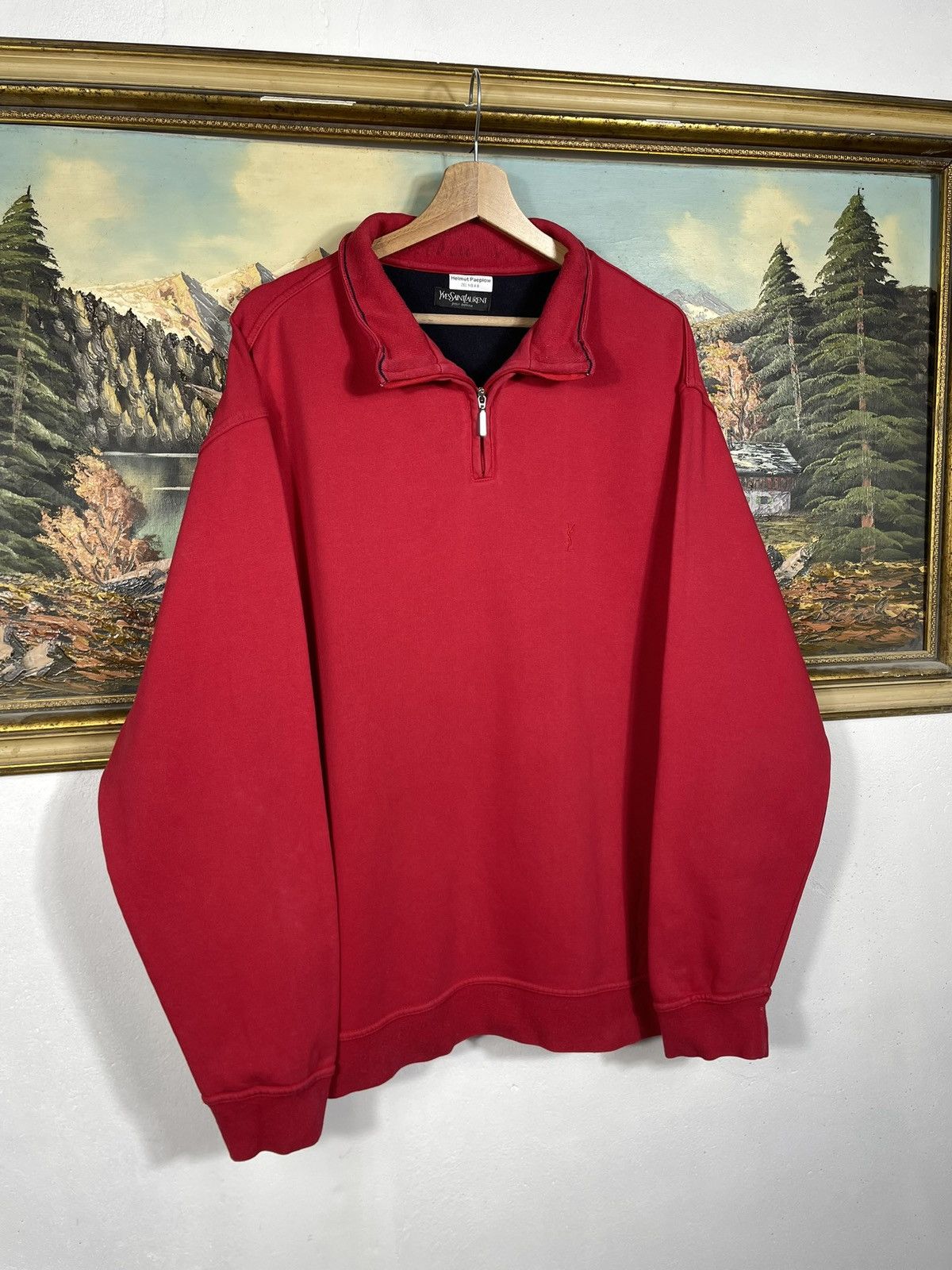 Vintage × Yves Saint Laurent YSL Yves Saint Laurent Zip 1/3 Half Sweatshirt Crewneck Size US XL / EU 56 / 4 - 2 Thumbnail