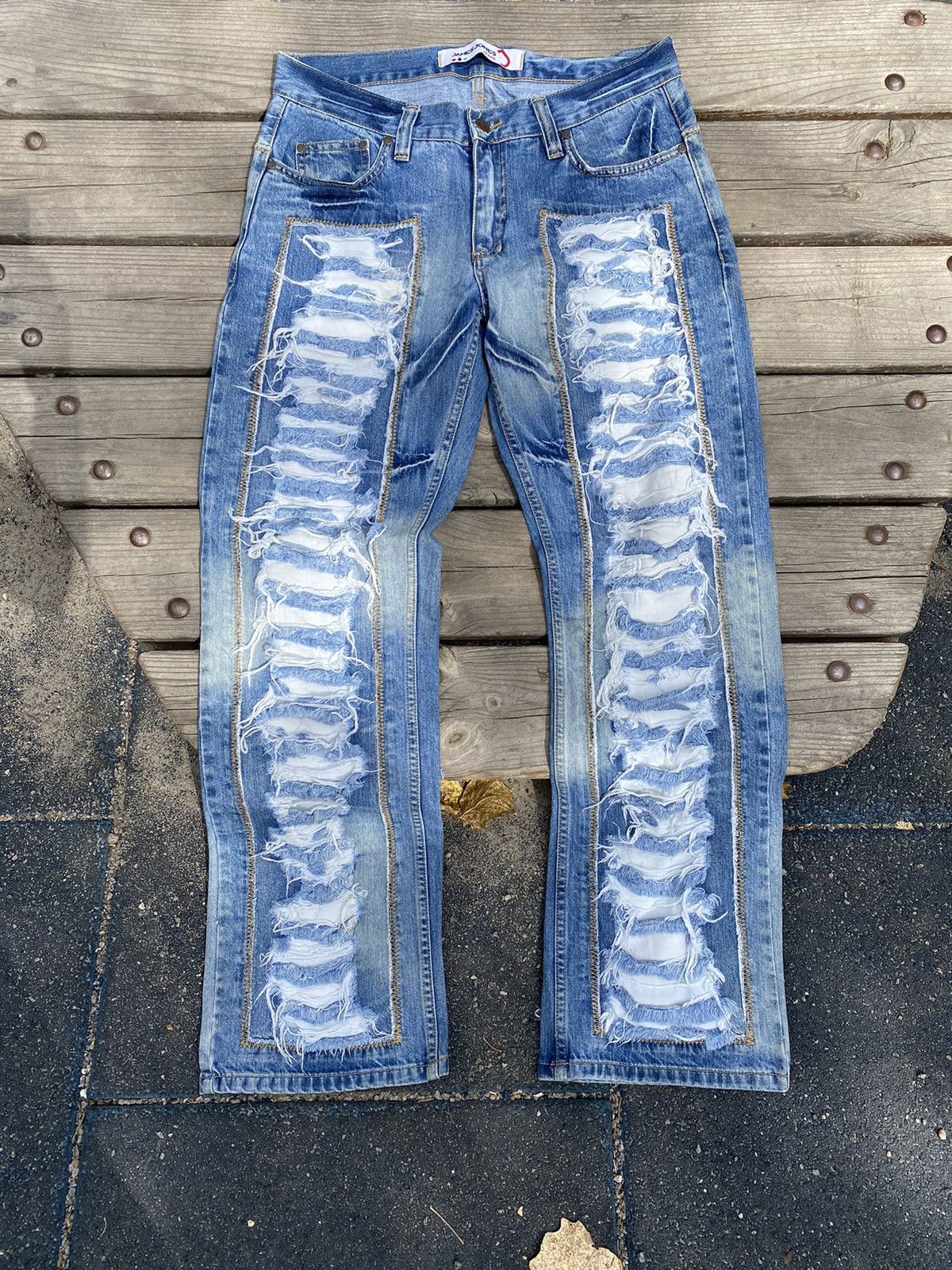 Japanese Brand × Vintage Vintage Avant Garde distressed punk rock grailsale jeans Size US 33 - 1 Thumbnail