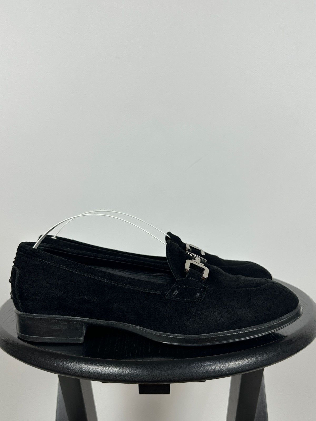 Tod's Tod’s Black Suede Horsebit Buckle Loafers Size US 6.5 / IT 36.5 - 4 Thumbnail