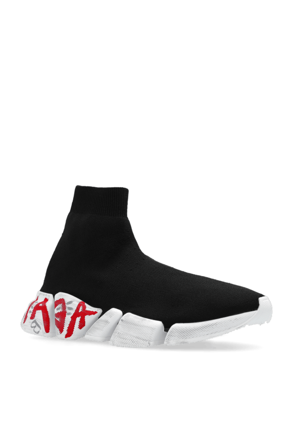 Balenciaga o1bcso1str1024 Speed 2.0 Graffiti Recycled Knit Sneaker Size US 10 / IT 40 - 4 Thumbnail
