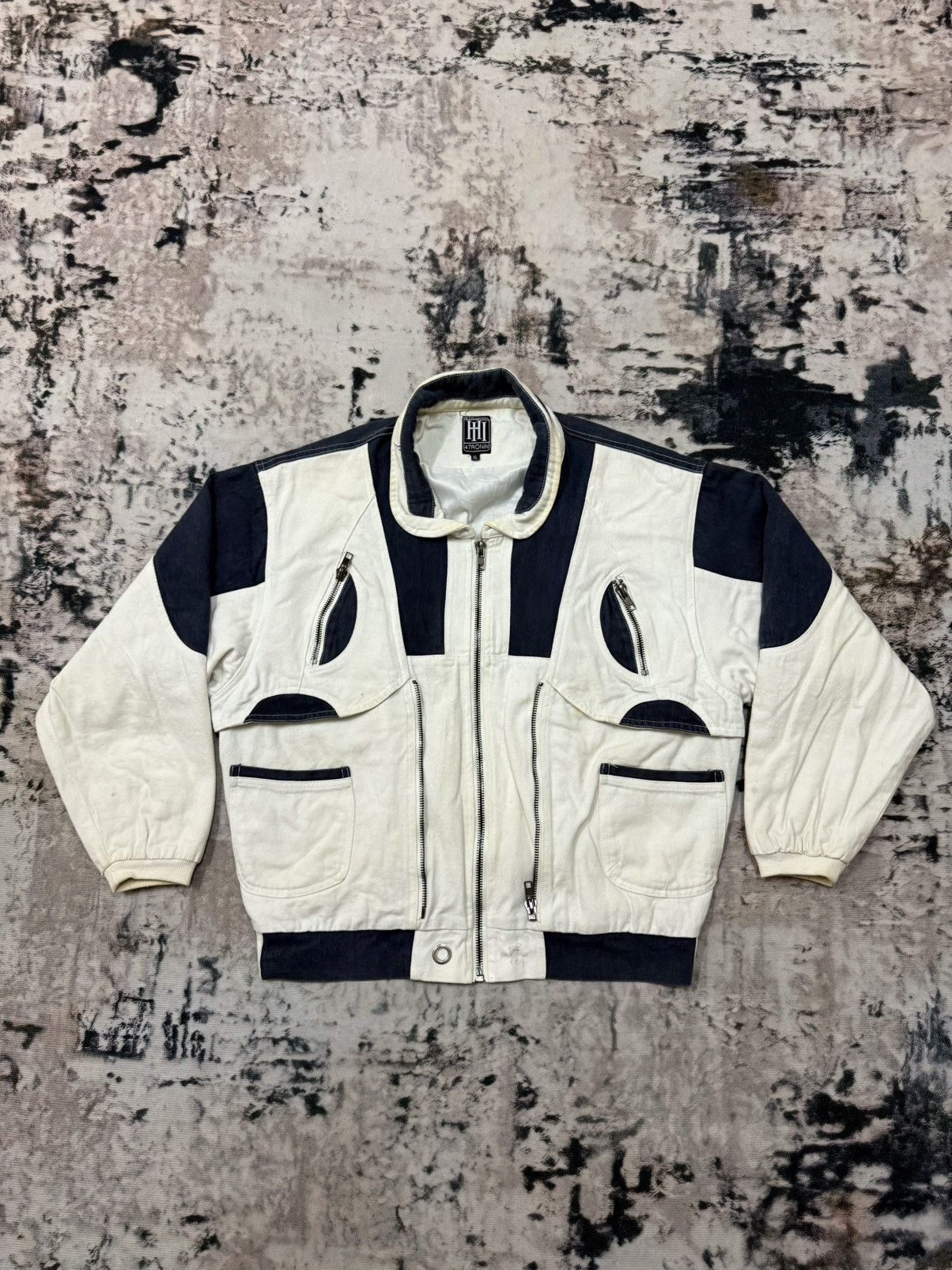 47 Vintage 47Ronin Double Zipper Denim Bomber Jacket Size US XL / EU 56 / 4 - 3 Thumbnail