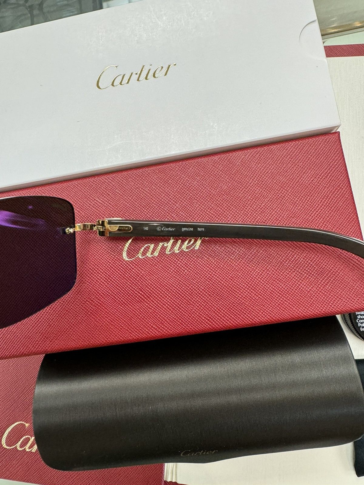 Cartier Cartier White Buffalo Horn Sunglasses Diamond Cut White Buff ...