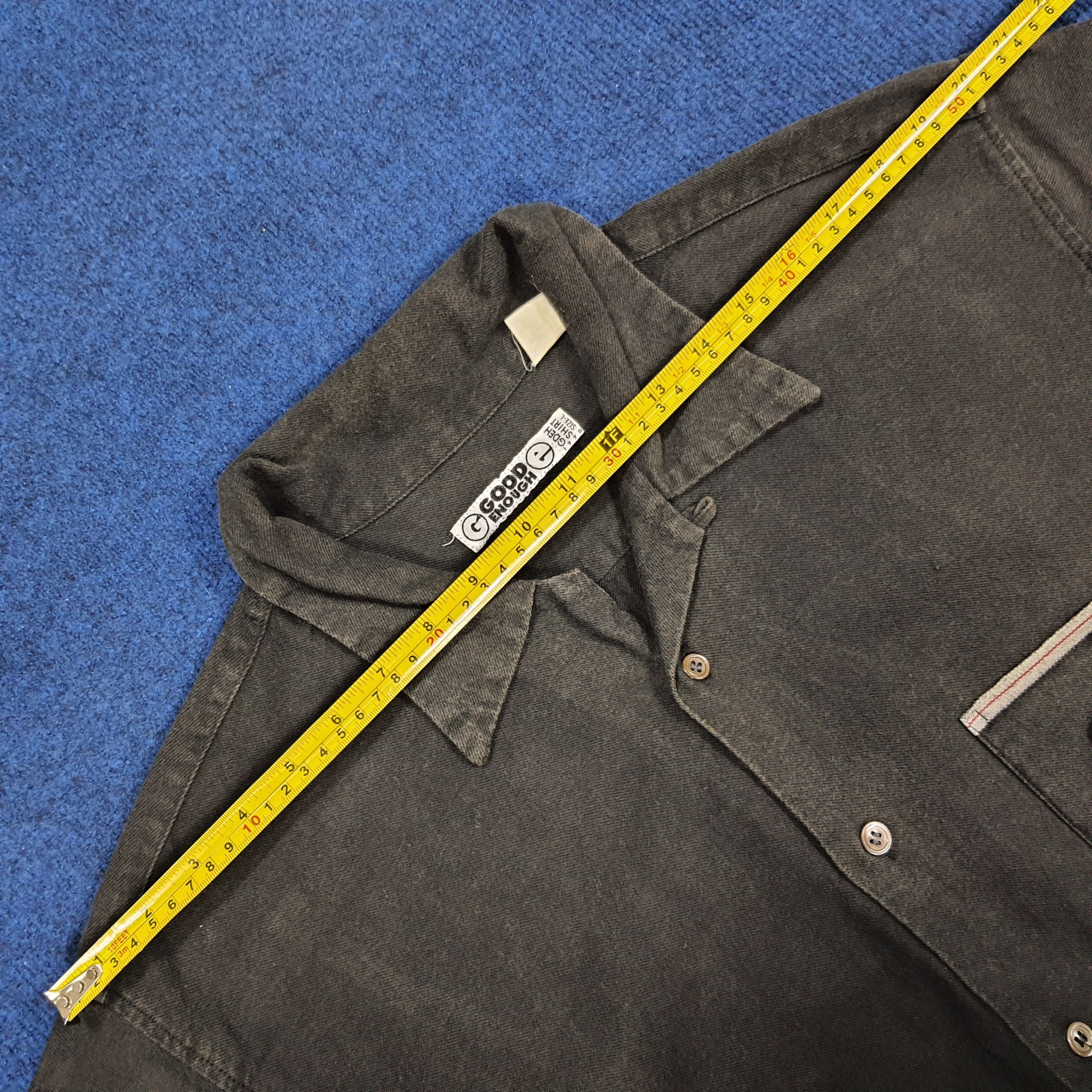 Good Enough × Japanese Brand × Vintage Vintage Good Enough Plain Long Sleeve Button Up Shirt Size US L / EU 52-54 / 3 - 8 Thumbnail