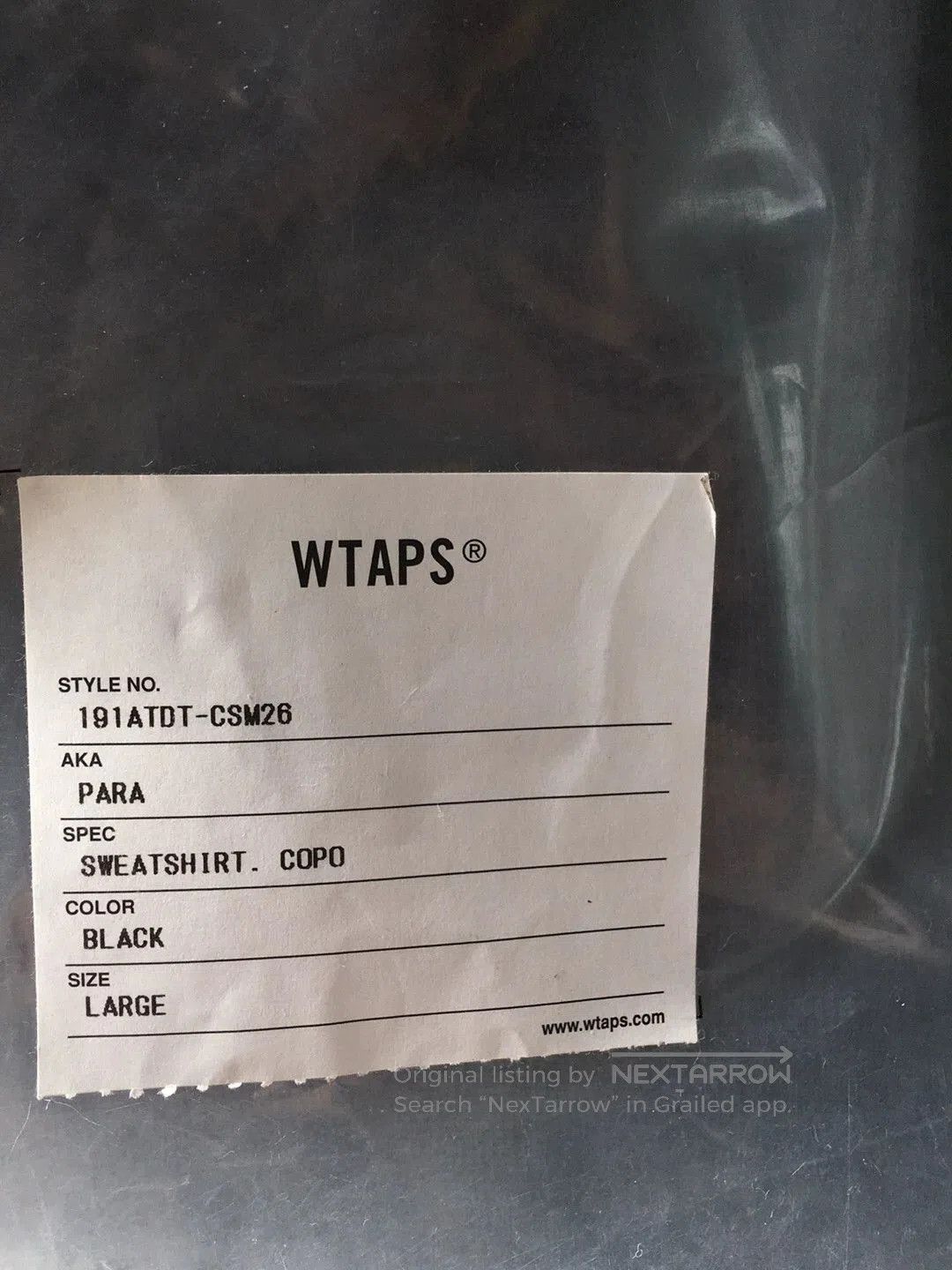Wtaps WTAPS 19SS PARA SWEATSHIRT COPO. Size US L / EU 52-54 / 3 - 6 Thumbnail