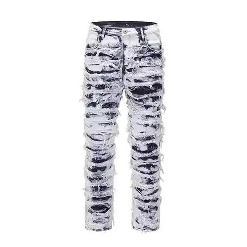 Japanese Brand × Jean Opium Distressed Baggy Stack Jeans Size US 34 / EU 50 - 4 Thumbnail