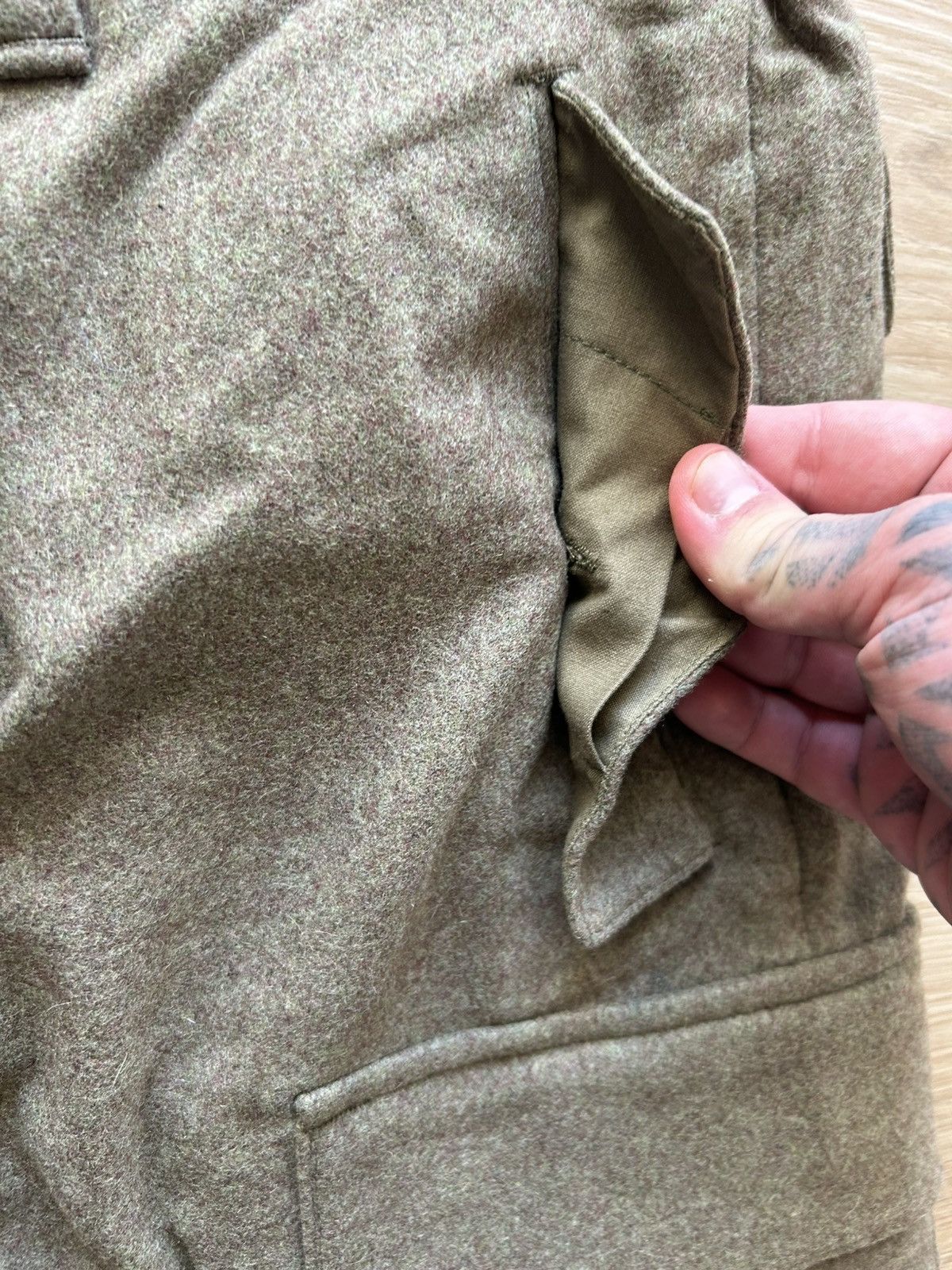 Vintage Vintage 80s Heavy Wool Military Cargo Pants Size US 32 / EU 48 - 5 Thumbnail