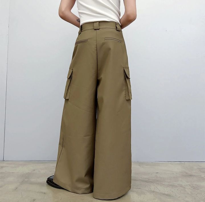 Japanese Brand Mens Casual Wide Leg Trousers Size US 32 / EU 48 - 2 Thumbnail