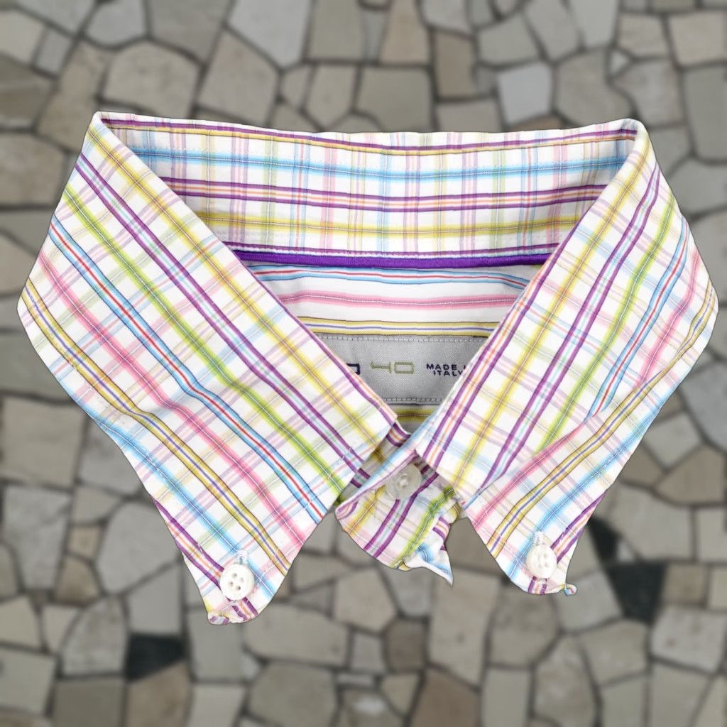 Etro Etro Dress Shirt Mens M Multicolor Striped Button-Down Collar 100% Cotton Regular Fit Long Sleeve Size 40R - 1 Thumbnail