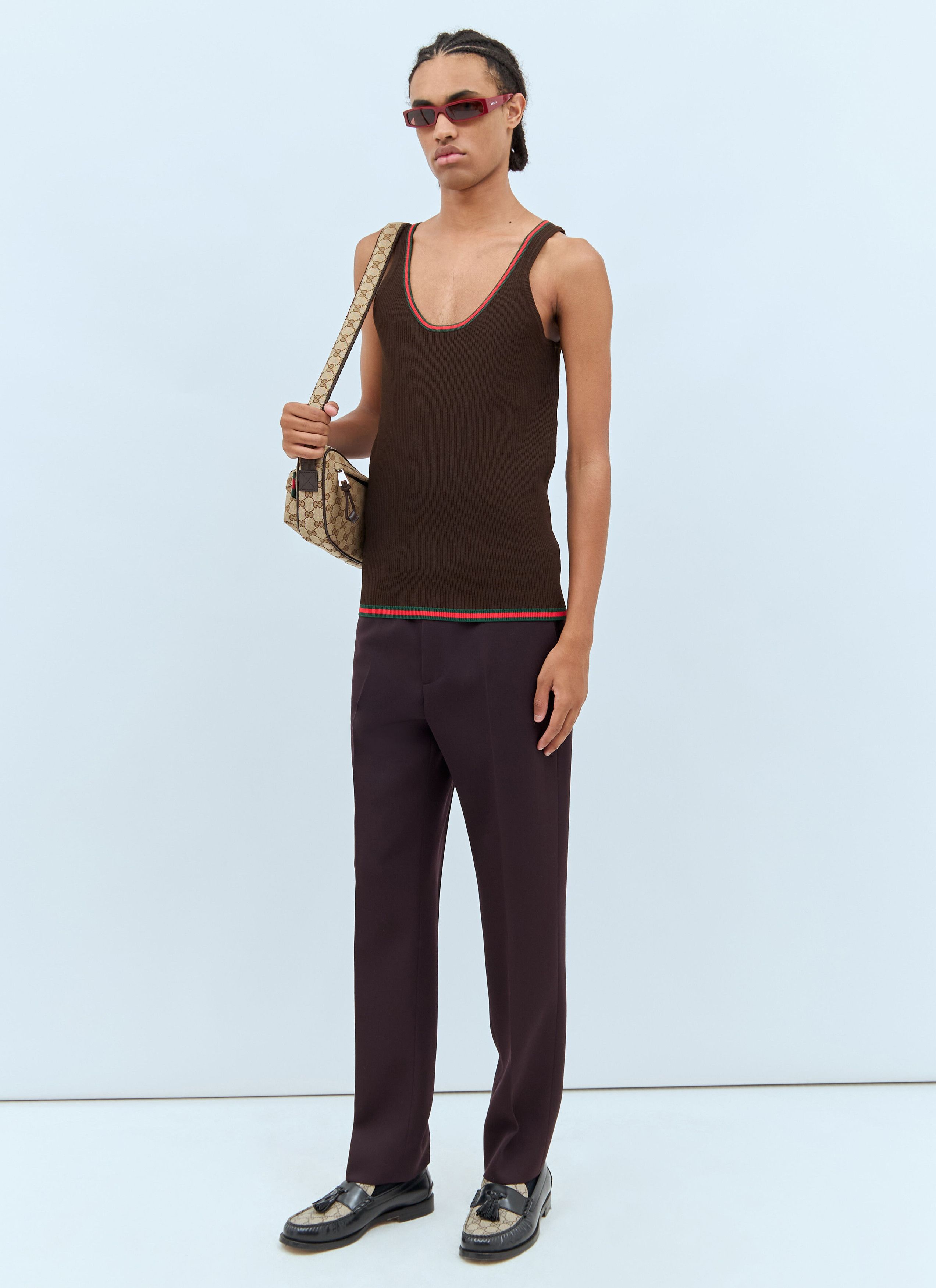 Gucci o1loc1c0925 Tank Top Fine Matt Viscose in Brown Size US S / EU 44-46 / 1 - 2 Thumbnail
