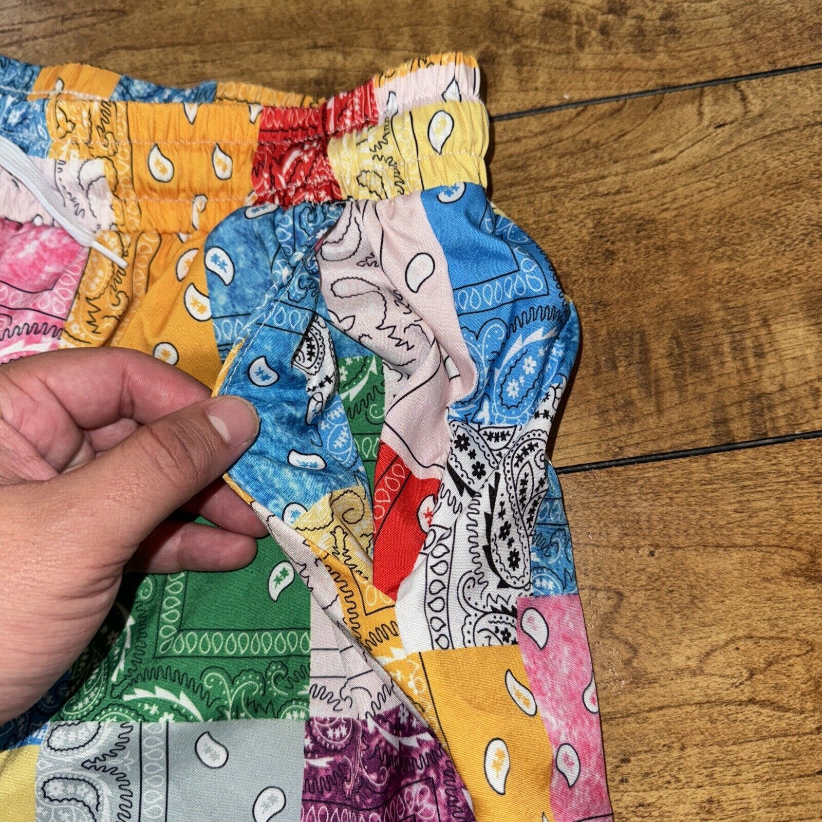 Japanese Brand × Vintage Custom Paisley Bandana Print Shorts 28x15 Elastic Waistband Size US 28 / EU 44 - 4 Thumbnail